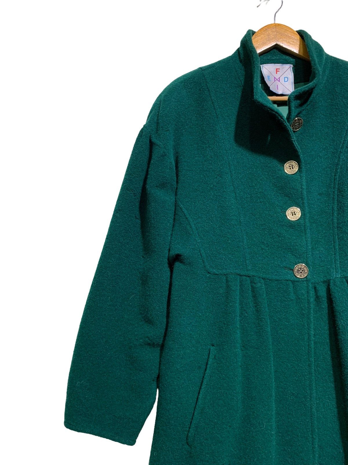 Fendi × Vintage 🔥VTG 80S FENDI WOOL MAXI GOWN GREEN Size M / US 6-8 / IT 42-44 - 2 Thumbnail