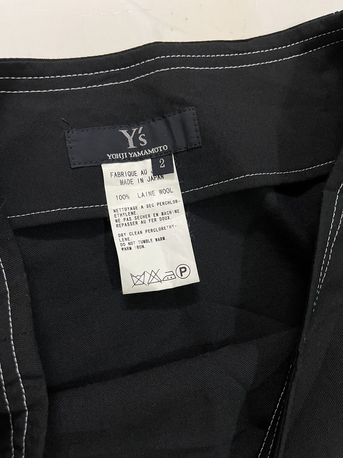 Y's × Yohji Yamamoto Y’s Yohji Yamamoto 100% Laine Wool Black Skirt Size 28" / US 6 / IT 42 - 3 Thumbnail