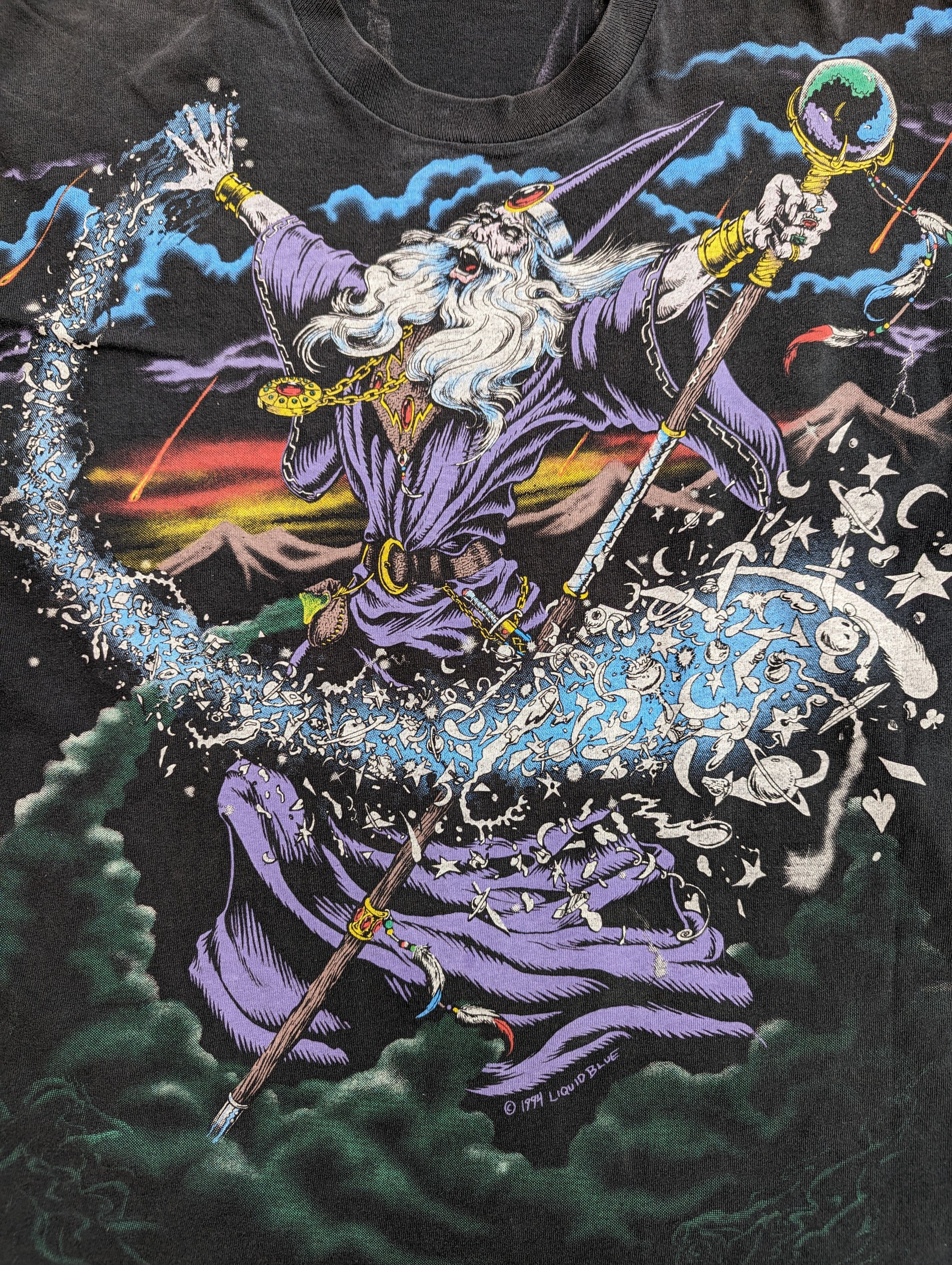 Liquid Blue VTG 1994 RARE GRAIL Liquid Blue Wizard AOP Shirt Size XL Size US XL / EU 56 / 4 - 11 Thumbnail