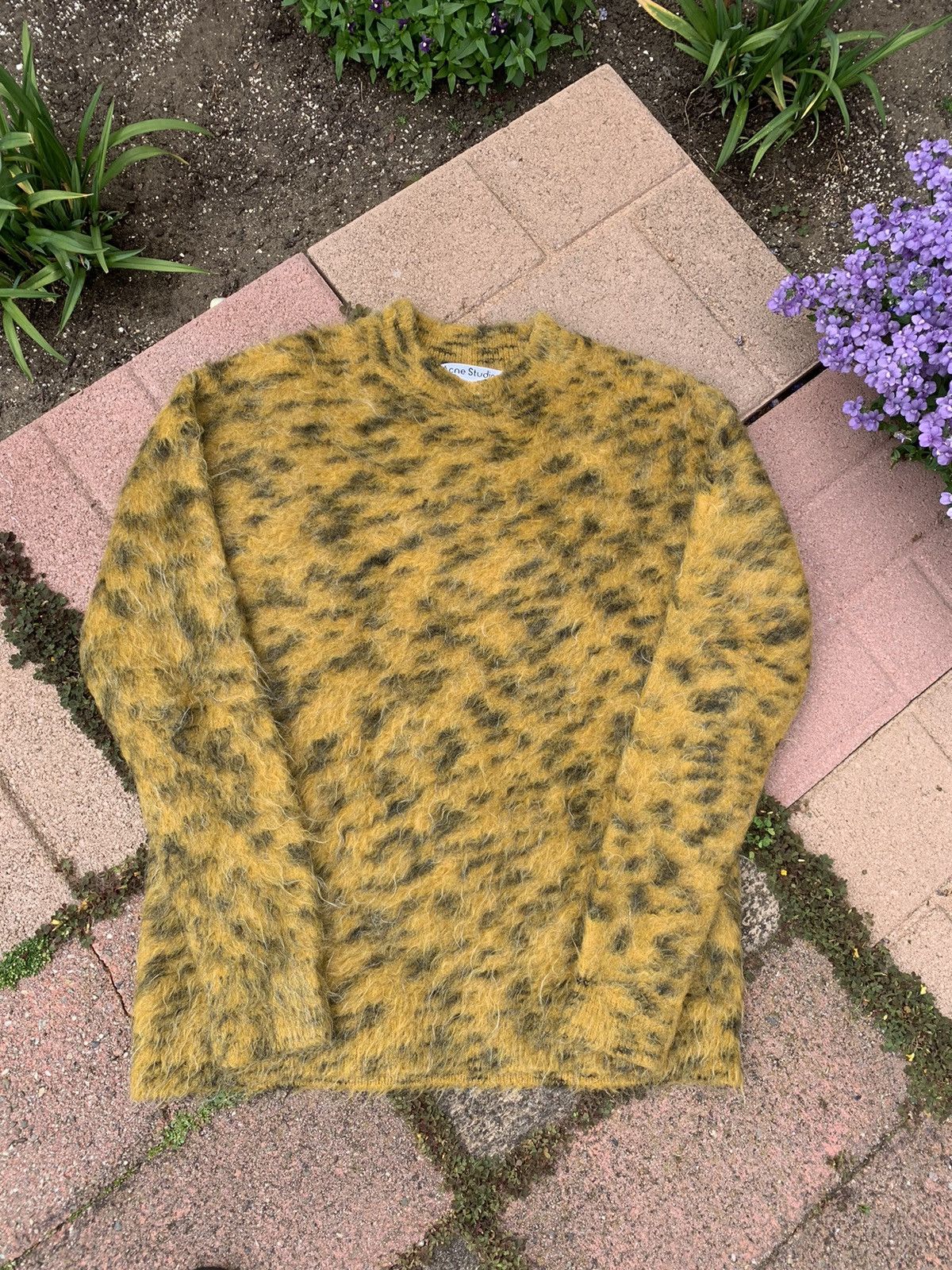 image of Grail Acne Studios Jungle Camo Mohair Sweater, Men's (Size Medium)