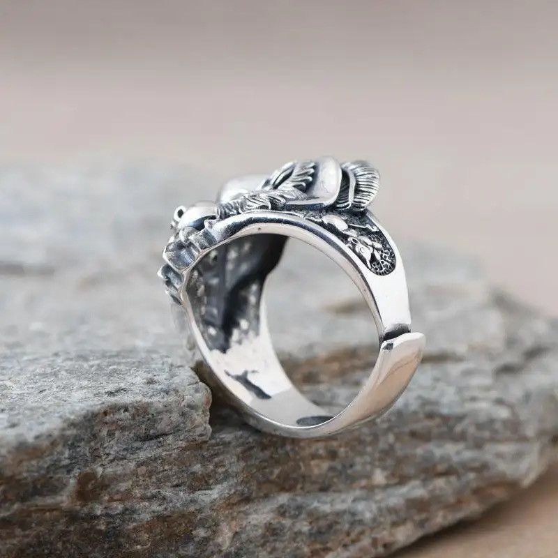 Jewelry Creative Feather Cat Rings Size ONE SIZE - 2 Thumbnail