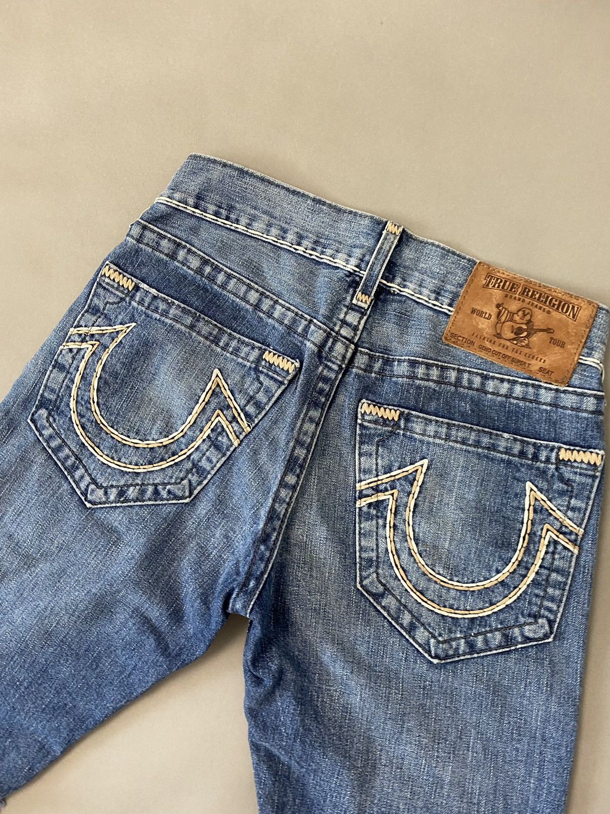 True Religion × Vintage True Religion vintage blue denim shorts thick stitching Y2K Size US 28 / EU 44 - 2 Thumbnail