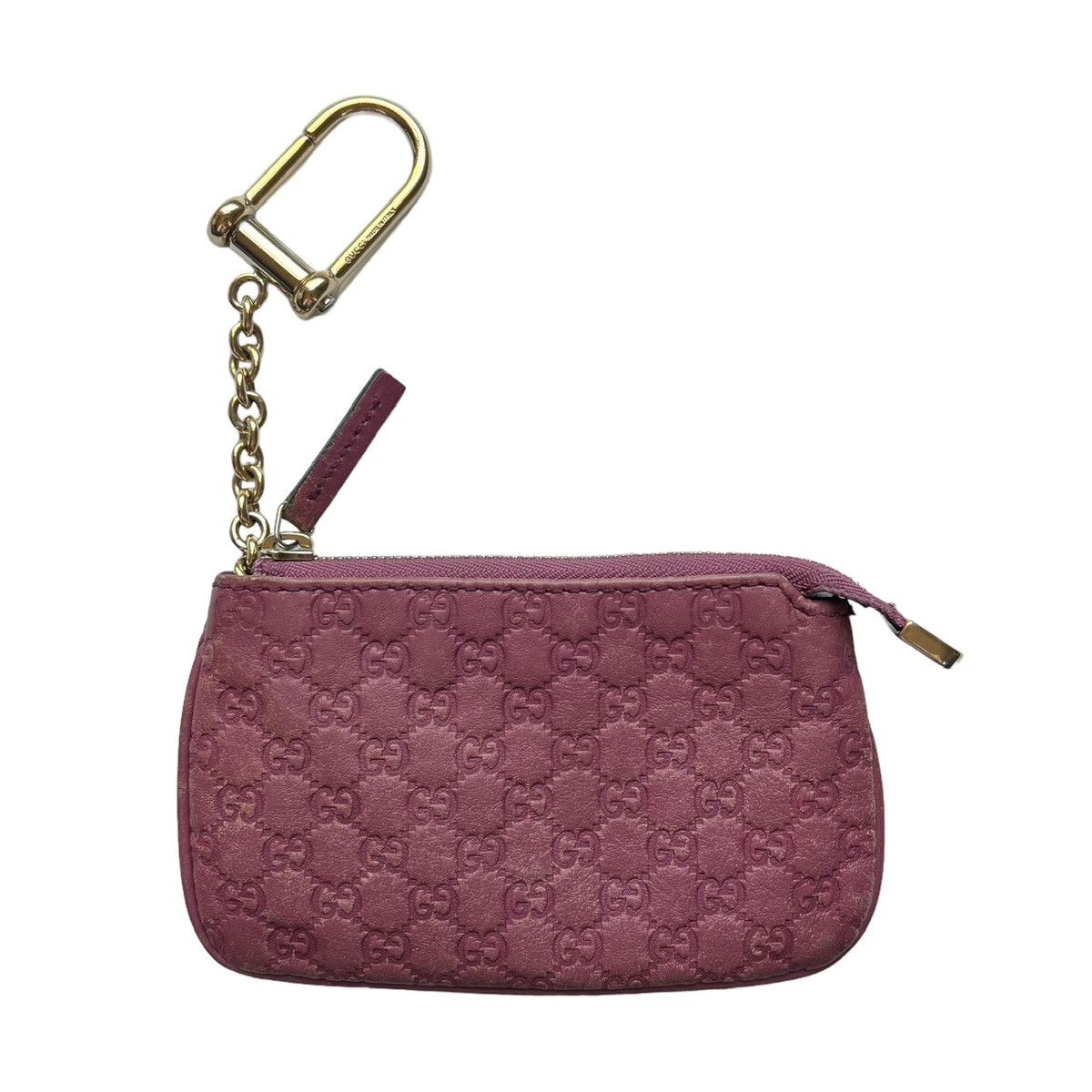 image of Gucci Monogram Key Pouch Wallet in Pink, Women's