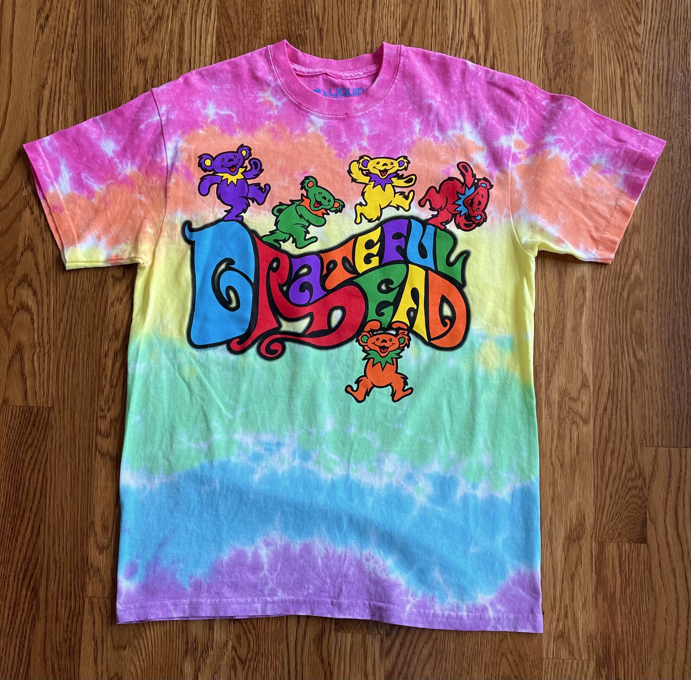 Liquid Blue Large Rainbow Tie Dye Party Dancing Bears Tour Tee Shirt |  Grailed