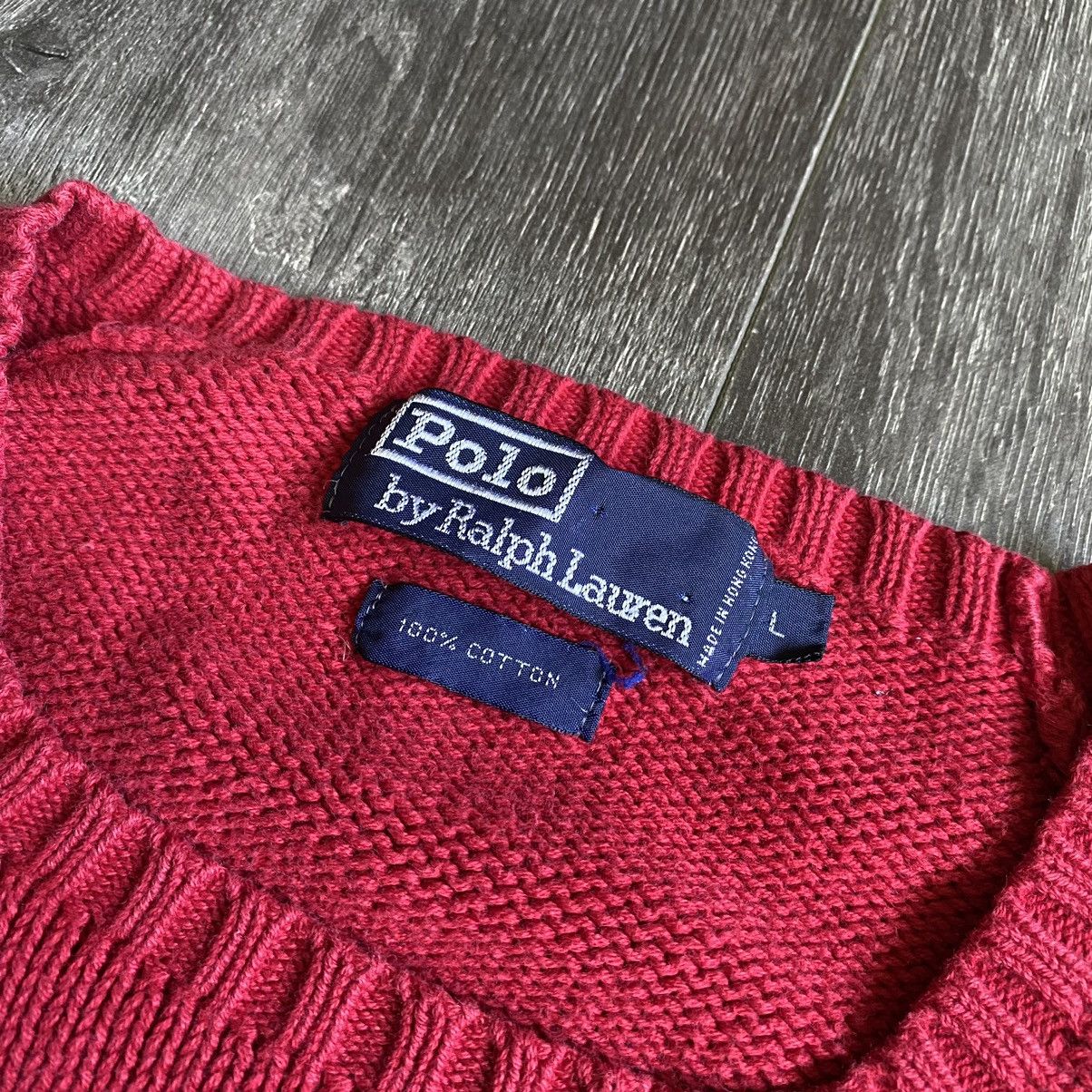 Polo Ralph Lauren Vintage 1990s Polo Ralph Lauren Basic Logo Knit Sweater Red Size US L / EU 52-54 / 3 - 4 Thumbnail