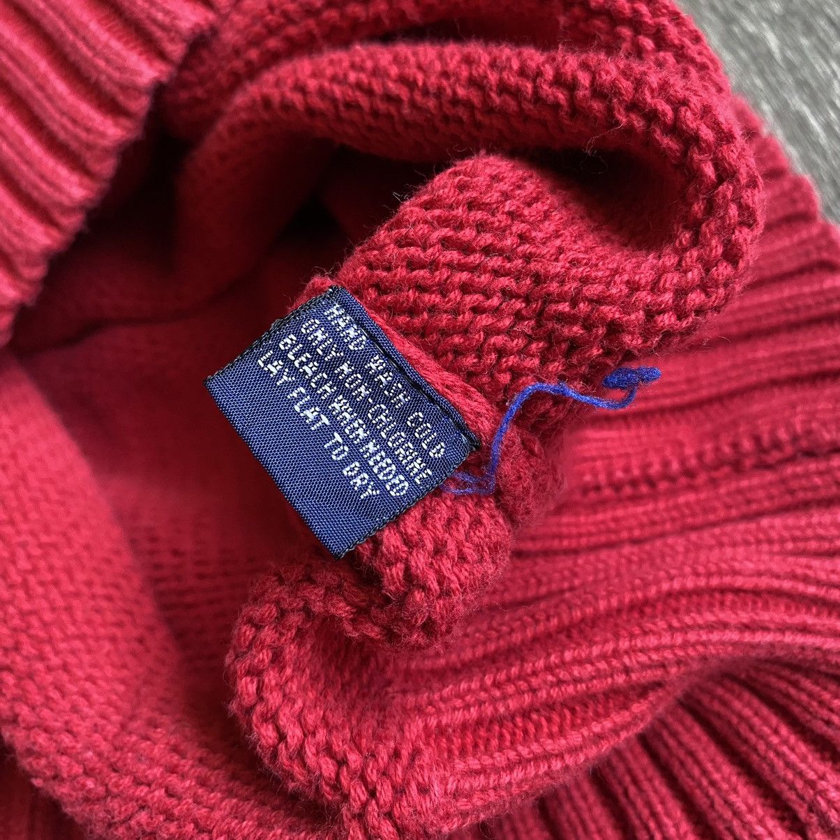 Polo Ralph Lauren Vintage 1990s Polo Ralph Lauren Basic Logo Knit Sweater Red Size US L / EU 52-54 / 3 - 6 Thumbnail