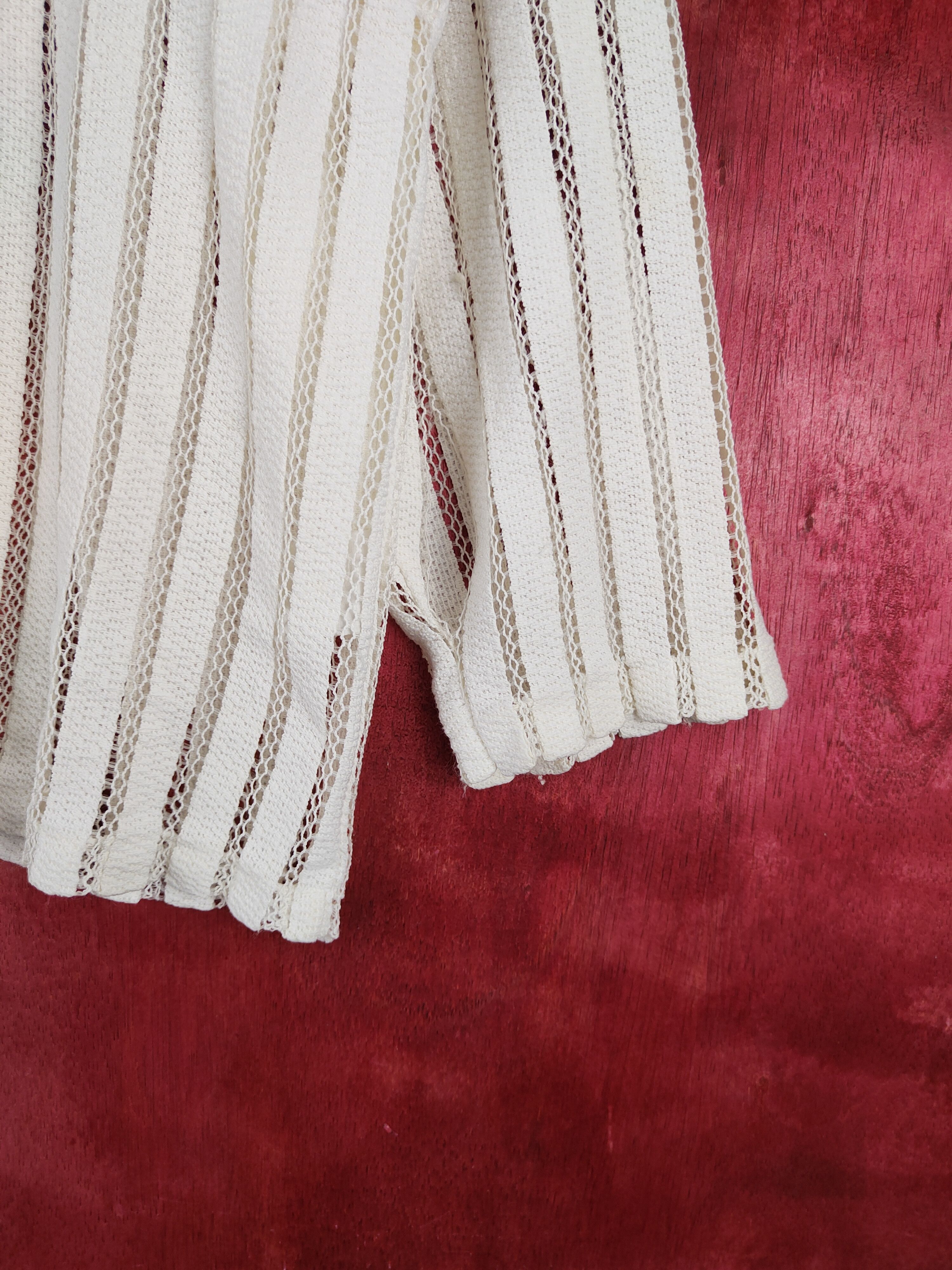 Japanese Brand Merrow Moon White Hoodie crochet mesh Net Sweater #S666 Size L / US 10 / IT 46 - 7 Thumbnail