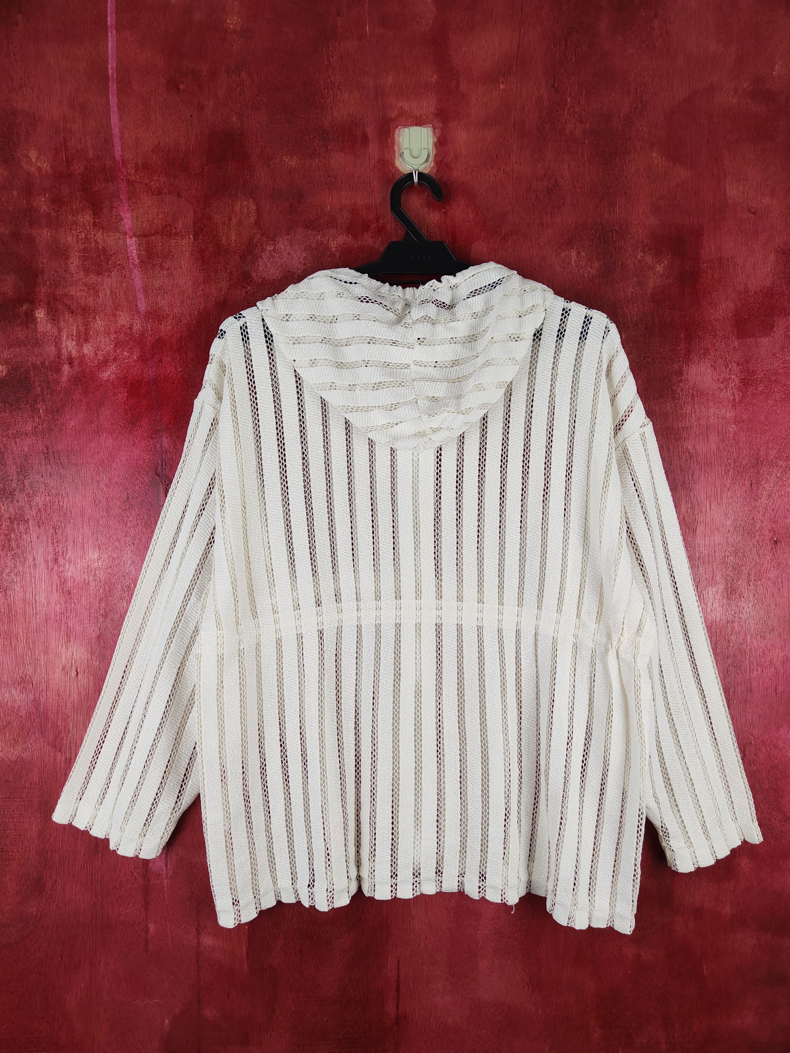 Japanese Brand Merrow Moon White Hoodie crochet mesh Net Sweater #S666 Size L / US 10 / IT 46 - 8 Thumbnail