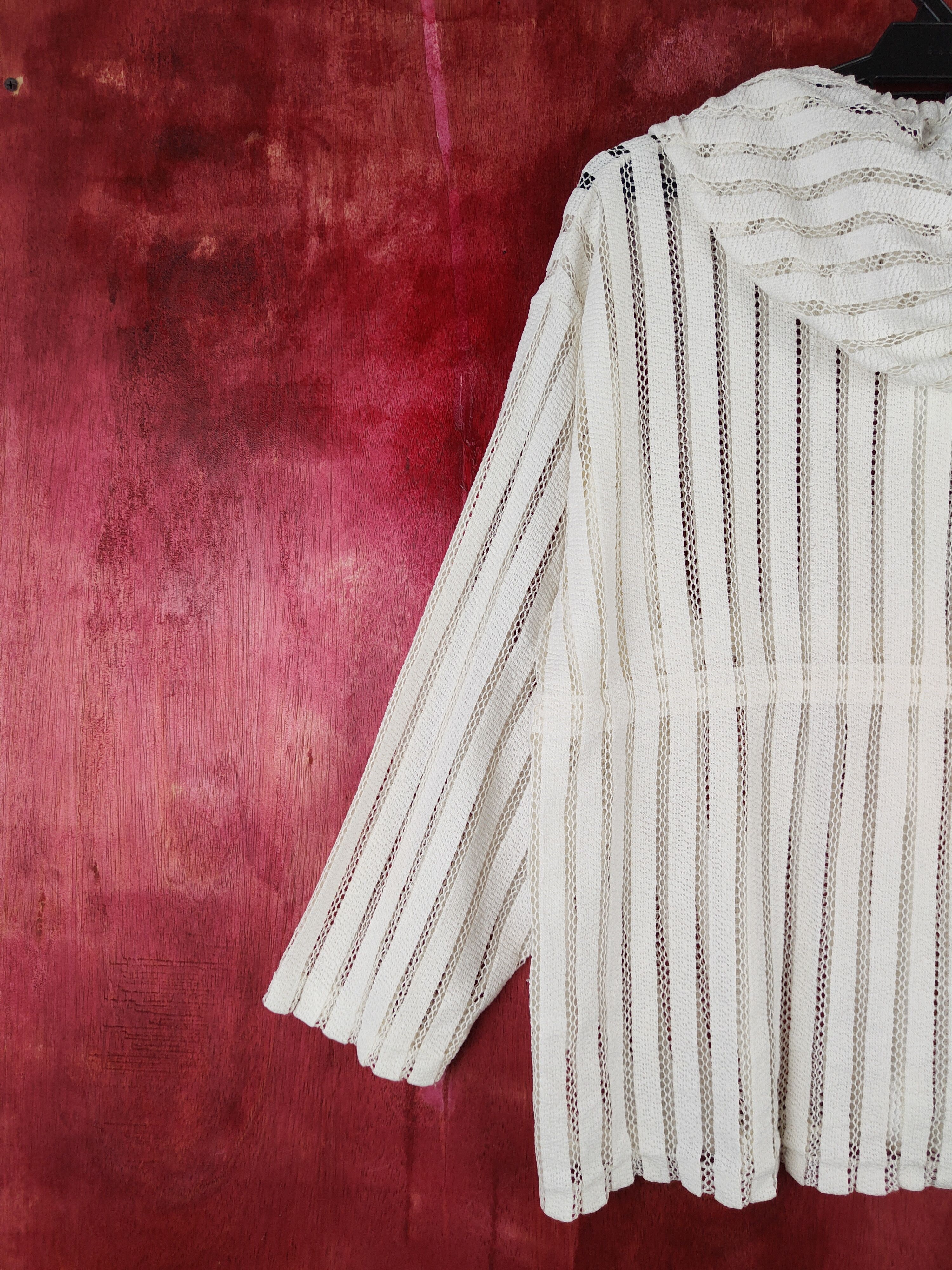 Japanese Brand Merrow Moon White Hoodie crochet mesh Net Sweater #S666 Size L / US 10 / IT 46 - 9 Thumbnail