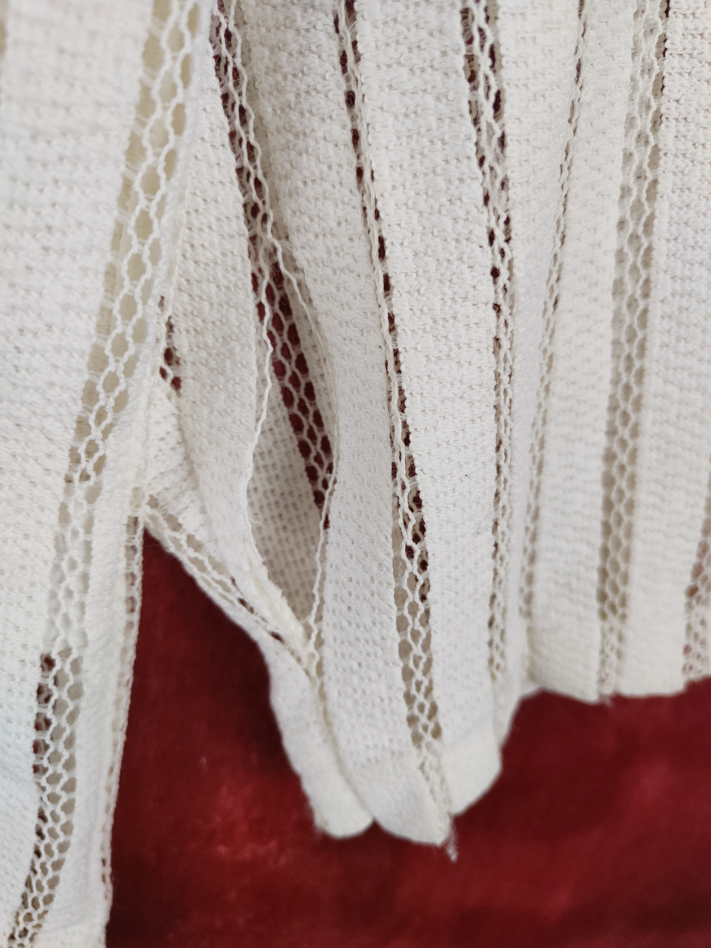 Japanese Brand Merrow Moon White Hoodie crochet mesh Net Sweater #S666 Size L / US 10 / IT 46 - 6 Thumbnail