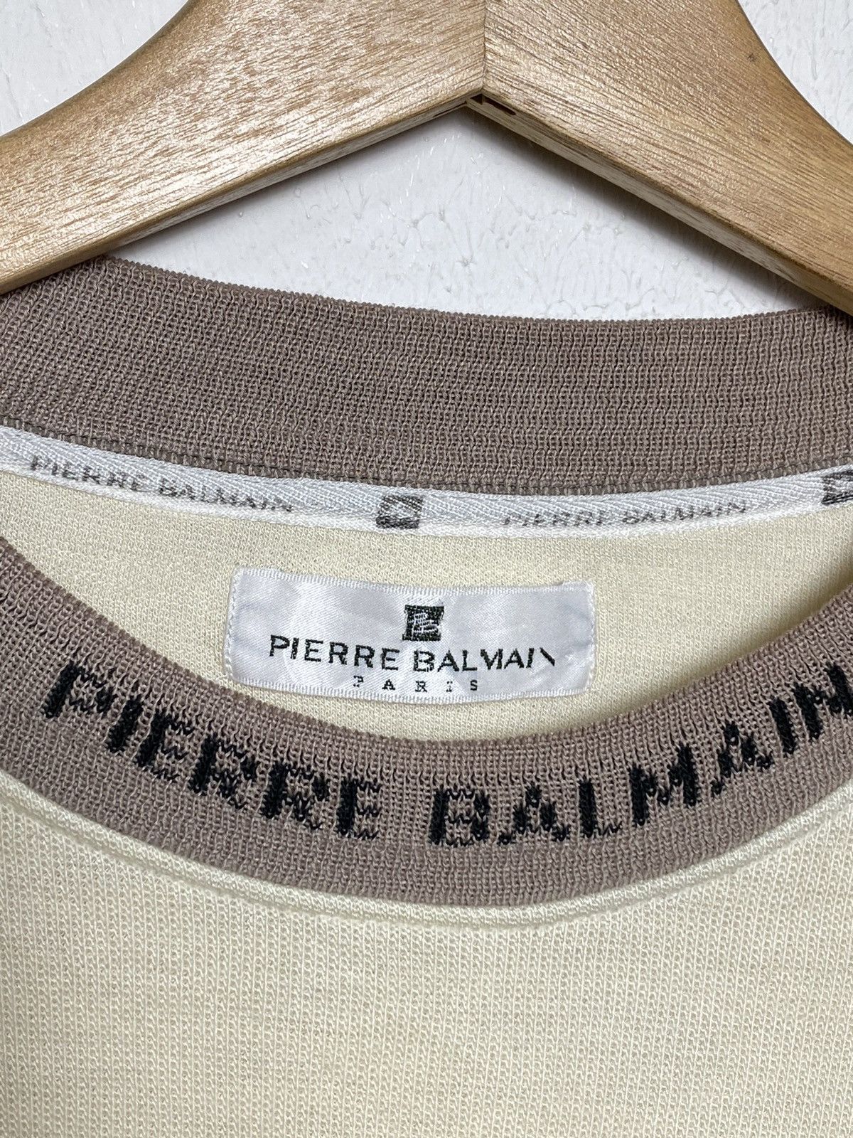 Japanese Brand × Pierre Balmain × Vintage Vintage Pierre Balmain Neck Logo Crewneck Size US L / EU 52-54 / 3 - 4 Thumbnail