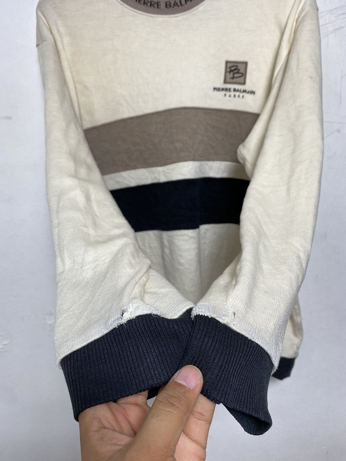 Japanese Brand × Pierre Balmain × Vintage Vintage Pierre Balmain Neck Logo Crewneck Size US L / EU 52-54 / 3 - 6 Thumbnail