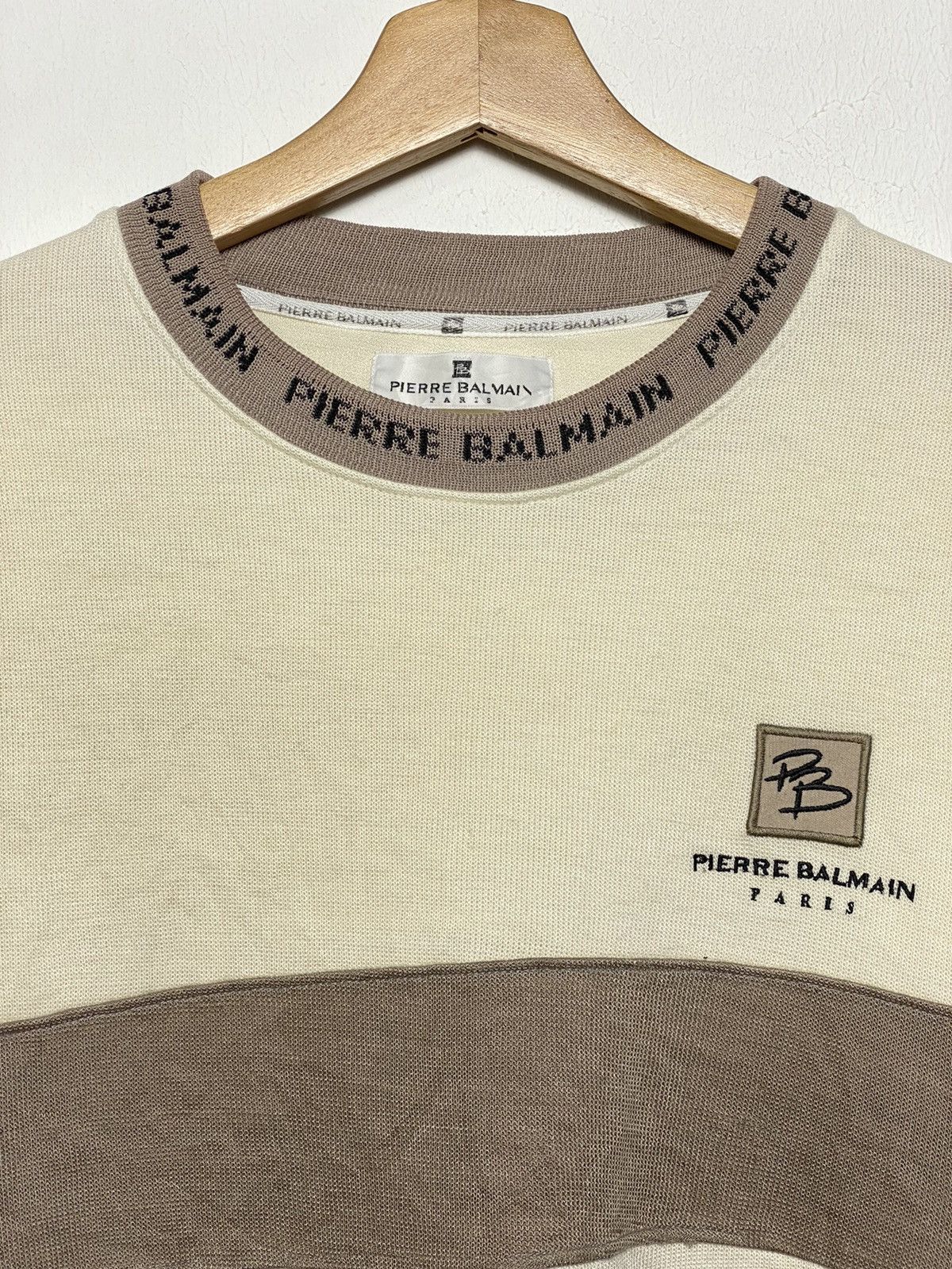 Japanese Brand × Pierre Balmain × Vintage Vintage Pierre Balmain Neck Logo Crewneck Size US L / EU 52-54 / 3 - 3 Thumbnail