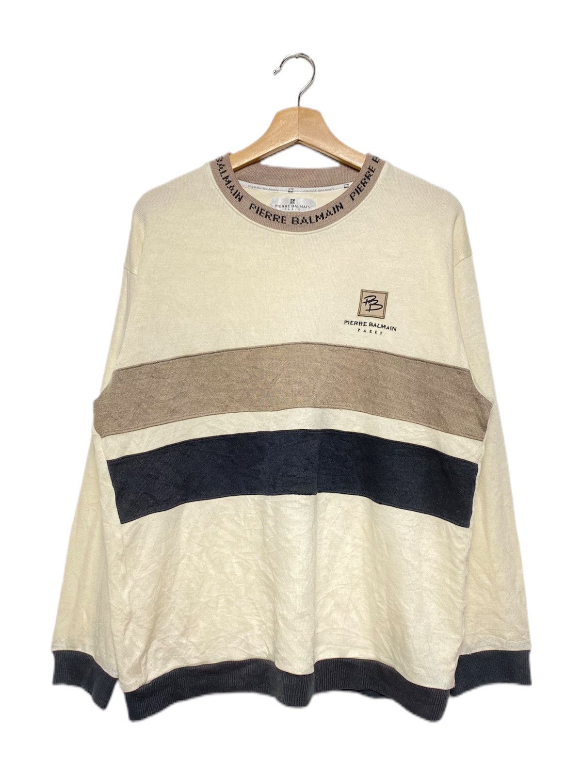 Japanese Brand × Pierre Balmain × Vintage Vintage Pierre Balmain Neck Logo Crewneck Size US L / EU 52-54 / 3 - 2 Thumbnail