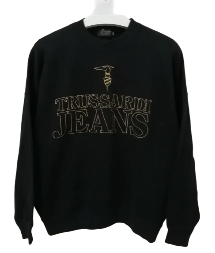 Trussardi Vintage Trussardi Big Logo Embroidered Sweatshirt Size US S / EU 44-46 / 1 - 1 Thumbnail