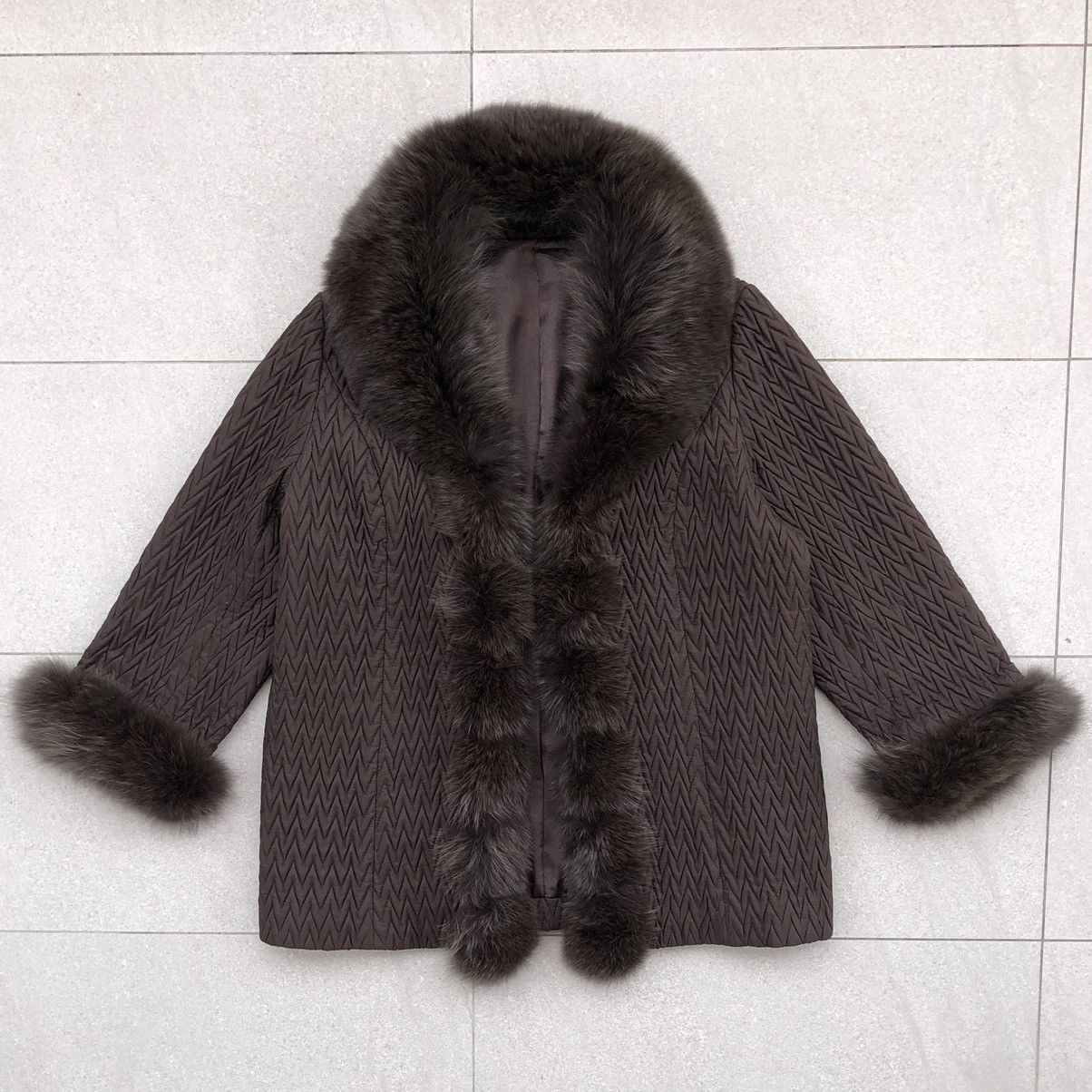 Japanese Brand Recent Piece Layered Goat Skin And Fox Fur Jacket Size L / US 10 / IT 46 - 1 Thumbnail