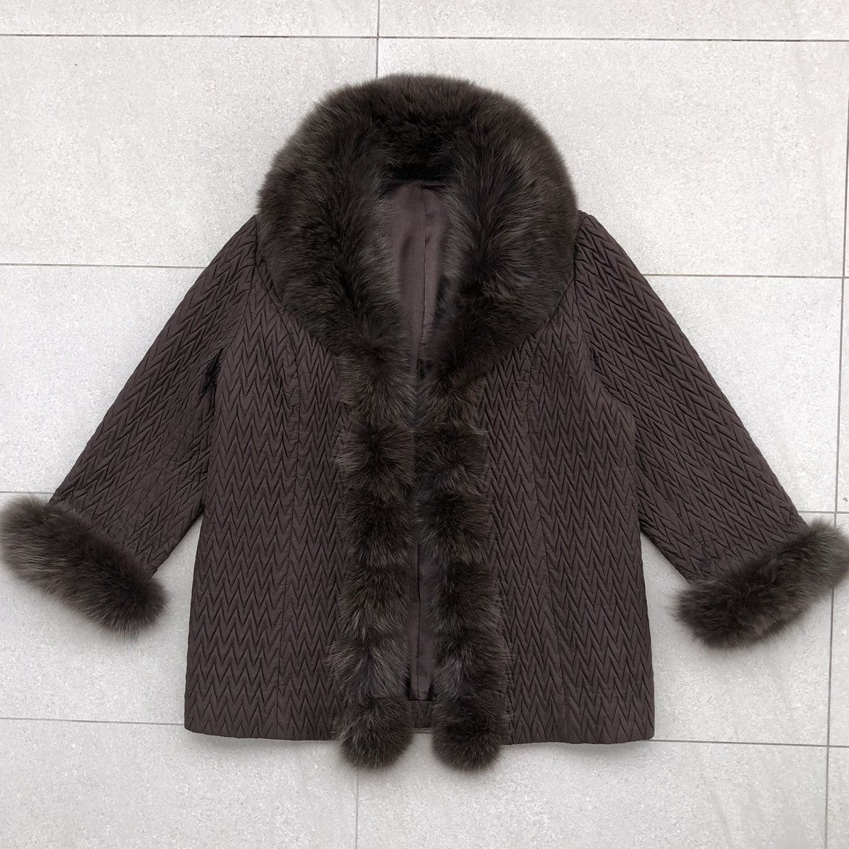 Japanese Brand Recent Piece Layered Goat Skin And Fox Fur Jacket Size L / US 10 / IT 46 - 2 Thumbnail