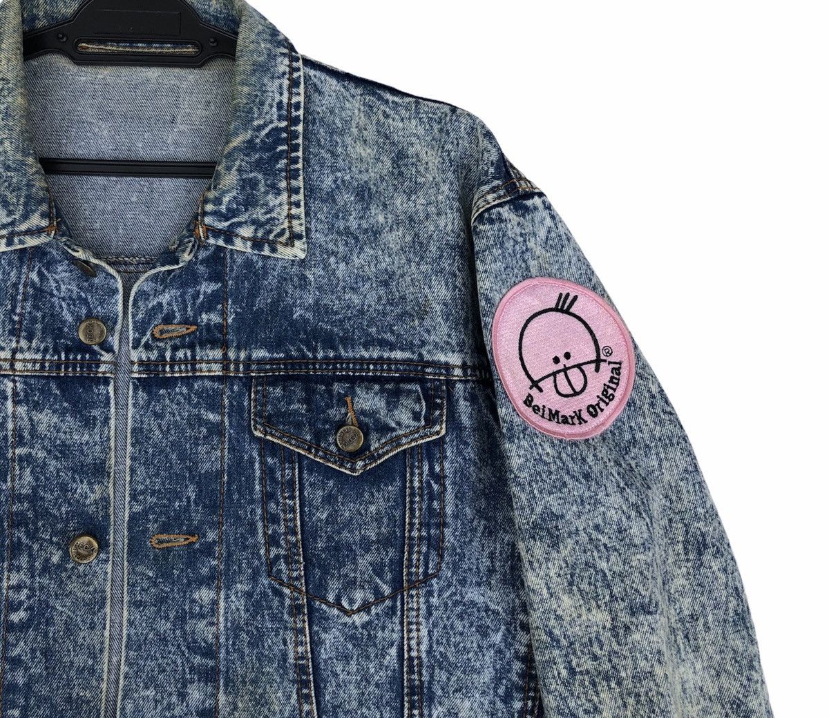 Vintage Vintage 90s Acid Wash Trucker Denim Jacket Size US L / EU 52-54 / 3 - 3 Thumbnail