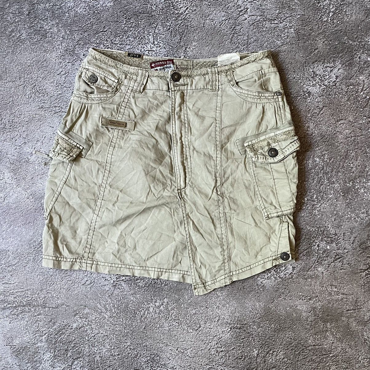 Vintage Vintage 90s Khujo Cargo Skirt Baggy Pocket Streetwear 36 Size 26" / US 2 / IT 38 - 2 Thumbnail