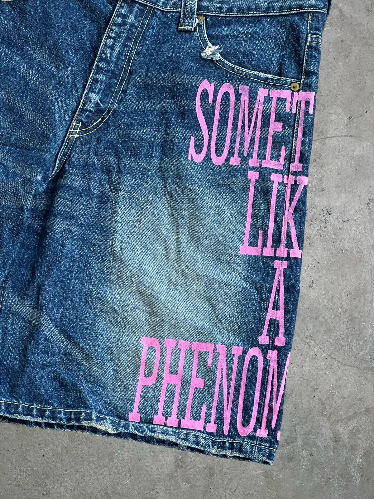 PHENOMENON SS/07 “Something Like A Phenomenon” Denim Shorts Size US 33 - 3 Thumbnail