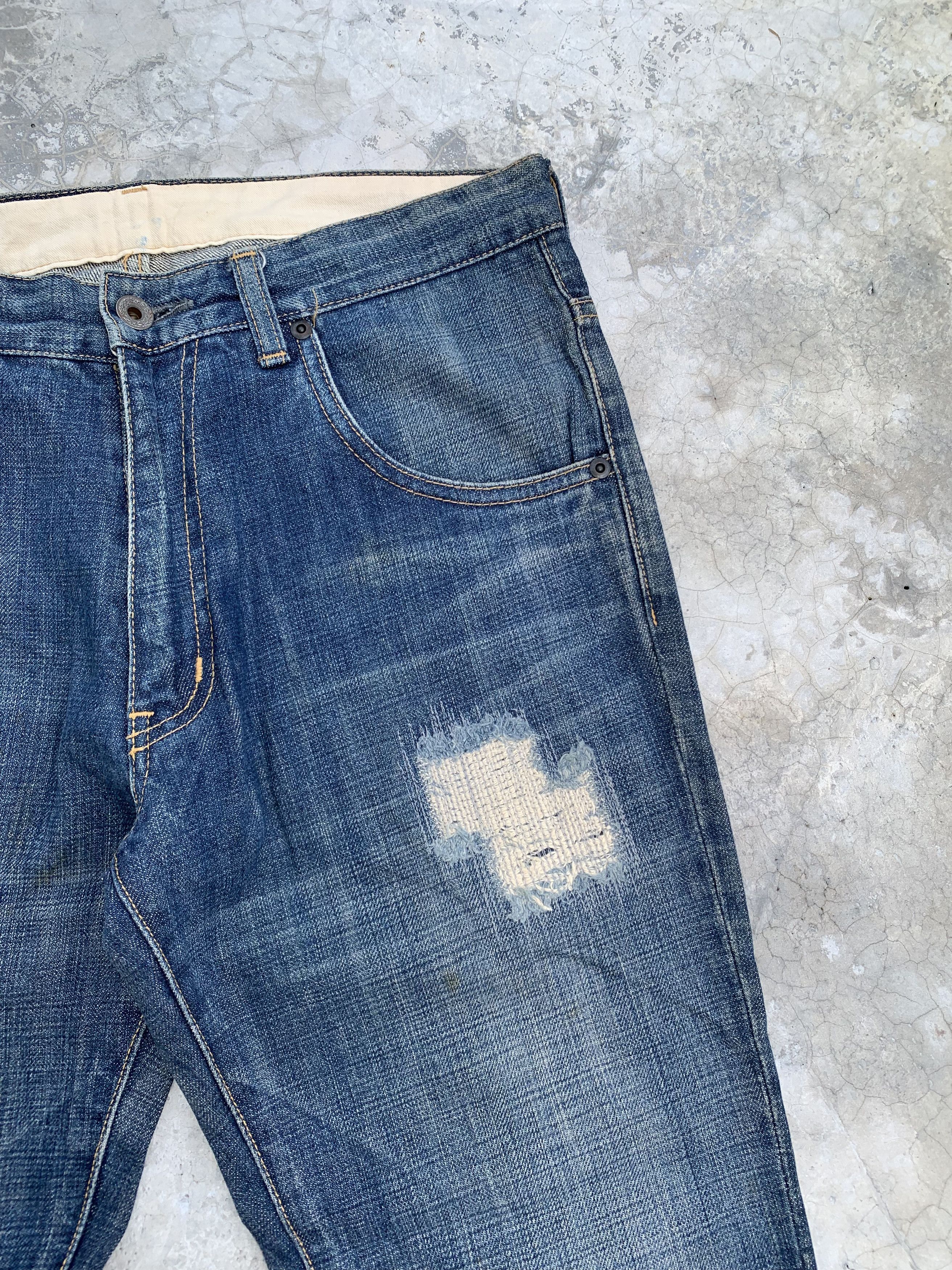Japanese Brand Vintage Whereabouts Light Distressed Boro Denim Jeans Size US 30 / EU 46 - 3 Thumbnail