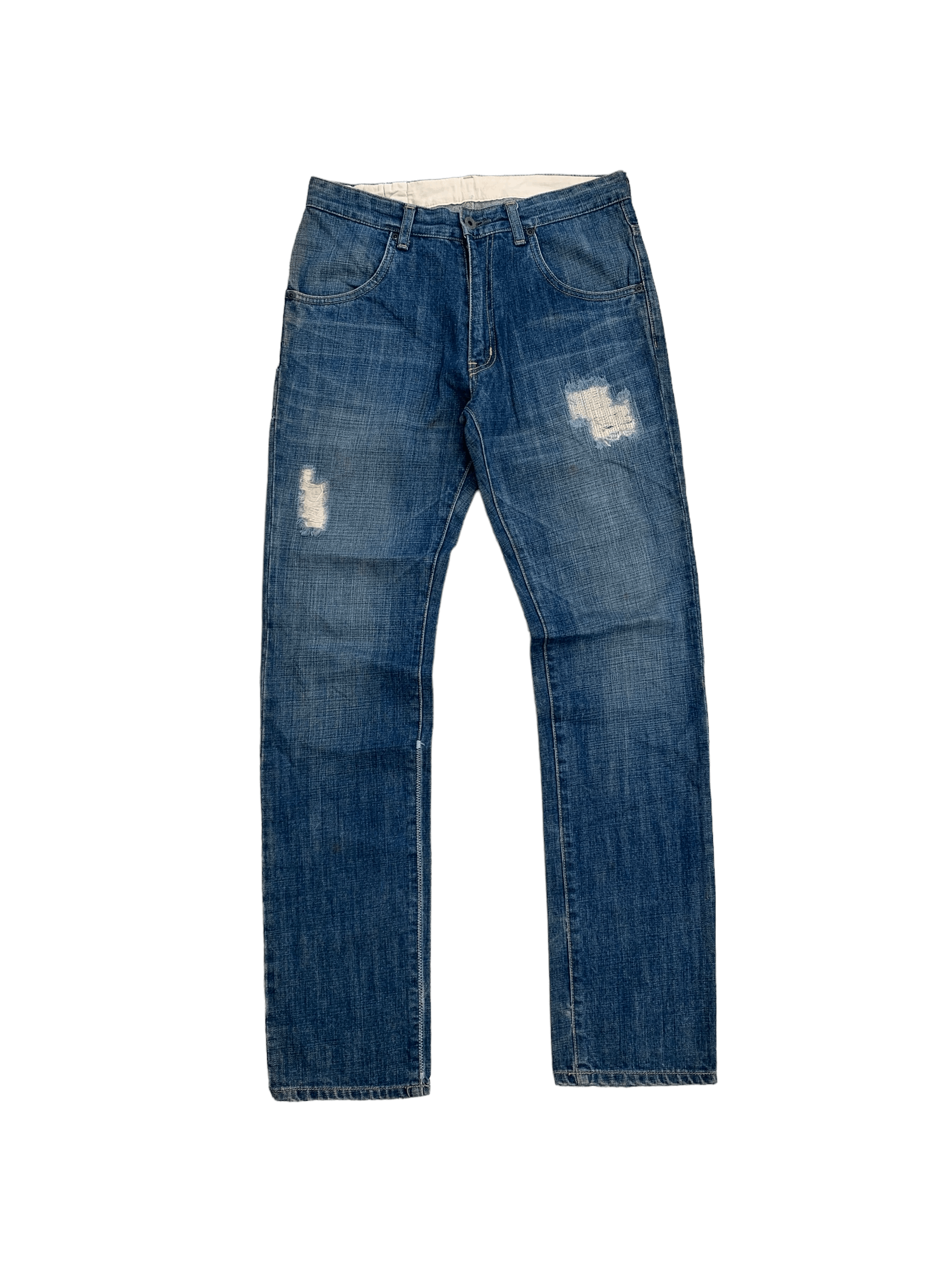 Japanese Brand Vintage Whereabouts Light Distressed Boro Denim Jeans Size US 30 / EU 46 - 1 Thumbnail