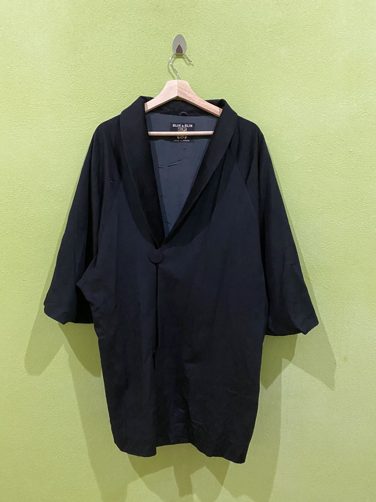 Designer BLIN & BLIN MADE IN FRANCE NIGHT JACKET KIMONO DESIGN Size US L / EU 52-54 / 3 - 1 Thumbnail
