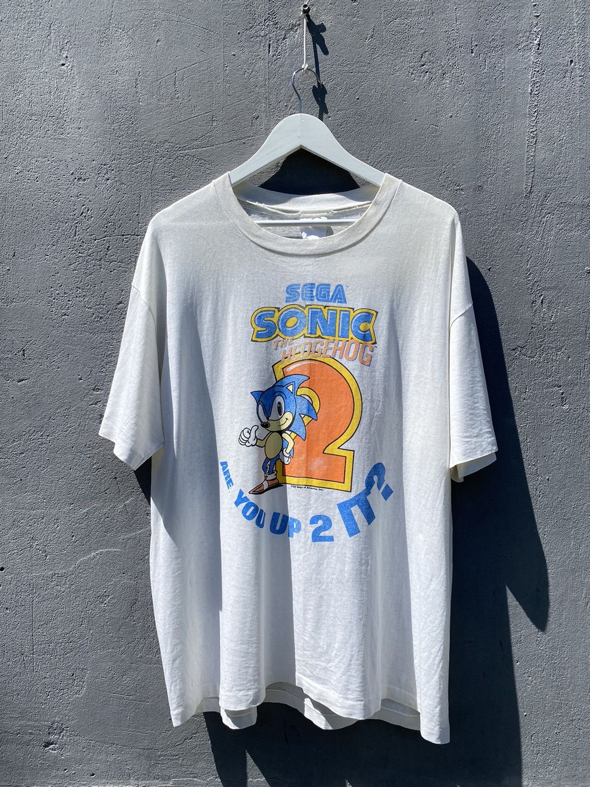 image of Nintendo x Playstation Vintage 1992 Sonic The Hedgehog Sega Licensed T Shirt Xlarge in White, Men's