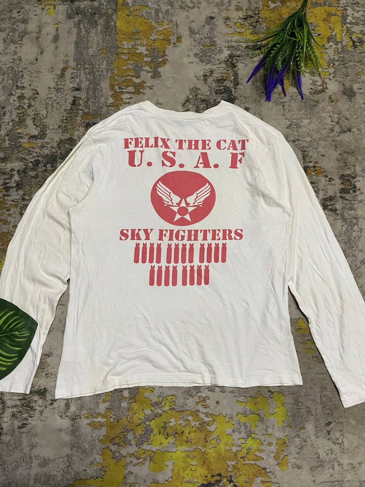 Cartoon Network Felix The Cat X usaf us air force big logo long sleeve tee Size US L / EU 52-54 / 3 - 2 Thumbnail