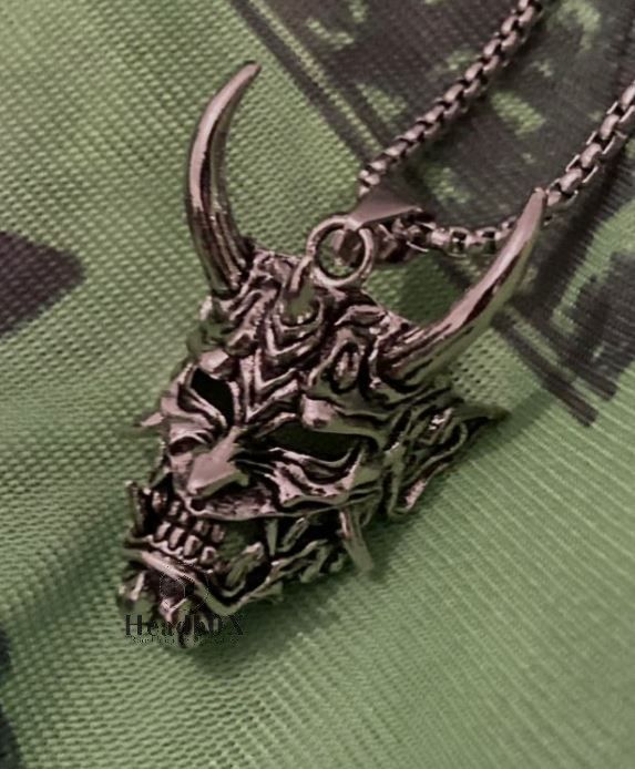 Handmade Ghost Skull Mask Pendant Chain Necklace Size ONE SIZE - 4 Thumbnail