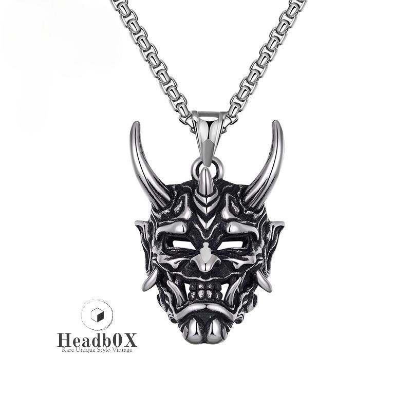 Handmade Ghost Skull Mask Pendant Chain Necklace Size ONE SIZE - 1 Thumbnail