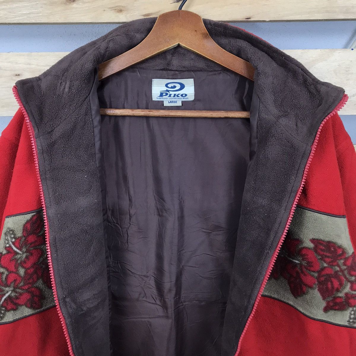 Vintage Vintage Piko Hawaiin Long Board Wear Zip Up Fleece Jacket Size US L / EU 52-54 / 3 - 4 Thumbnail