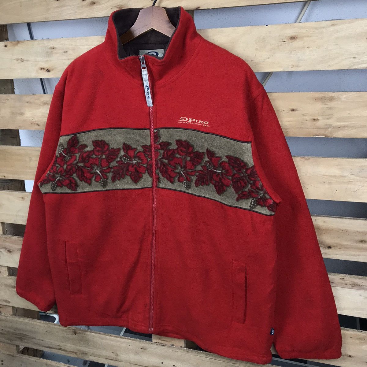 Vintage Vintage Piko Hawaiin Long Board Wear Zip Up Fleece Jacket Size US L / EU 52-54 / 3 - 3 Thumbnail