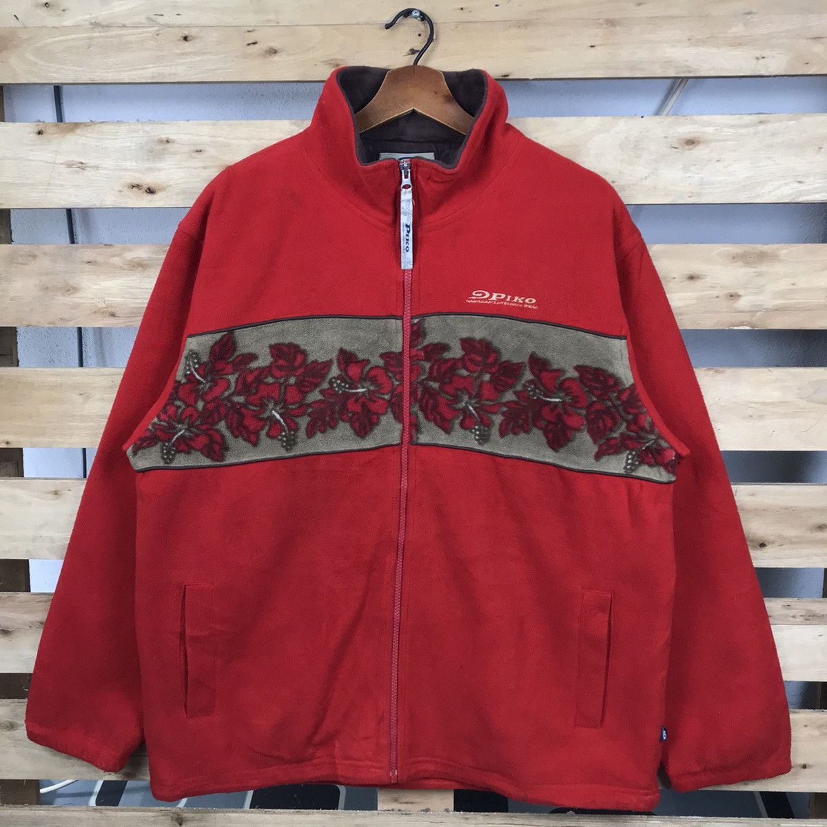Vintage Vintage Piko Hawaiin Long Board Wear Zip Up Fleece Jacket Size US L / EU 52-54 / 3 - 1 Thumbnail