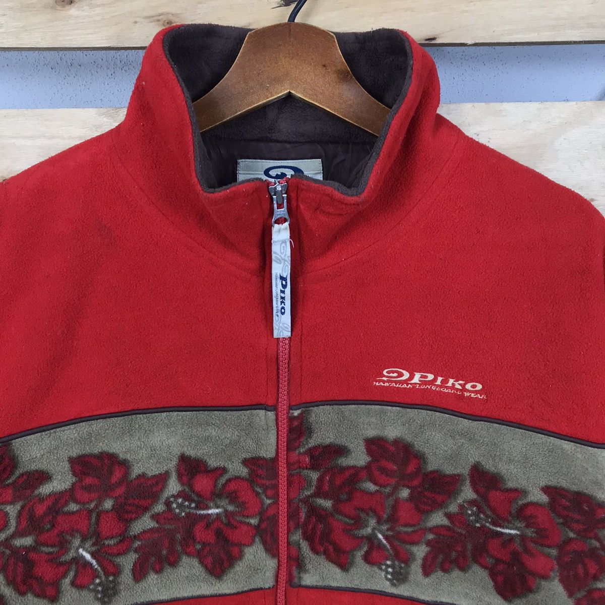 Vintage Vintage Piko Hawaiin Long Board Wear Zip Up Fleece Jacket Size US L / EU 52-54 / 3 - 2 Thumbnail