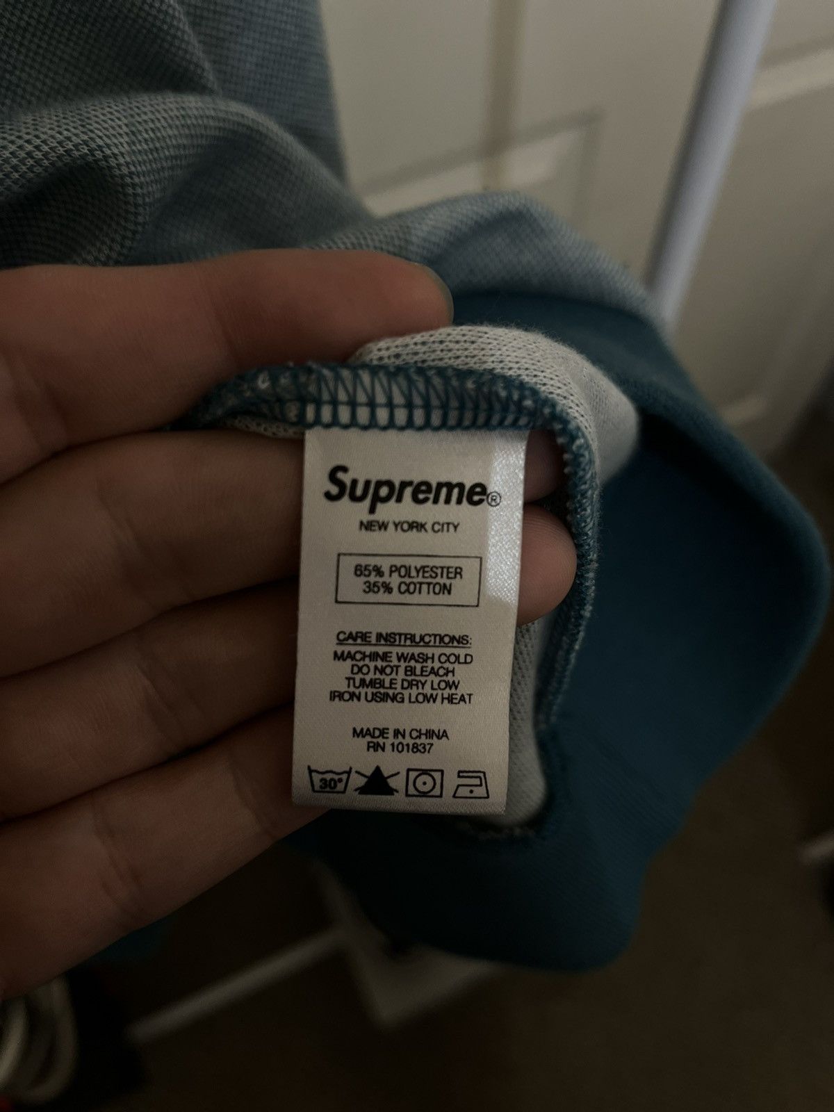 Supreme Teal Supreme Tonal Stripe Logo Crewneck Size US L / EU 52-54 / 3 - 6 Thumbnail