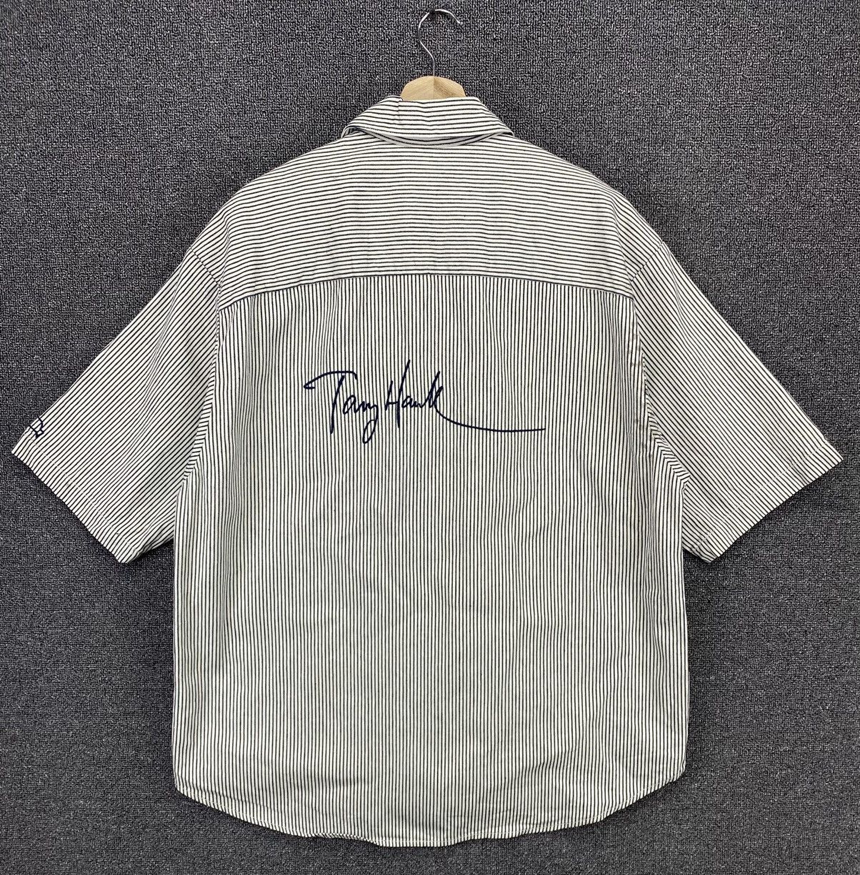 image of Tony Hawk X Gu Hickory Stripes Shirts Button Up Flannel, Men's (Size Medium)