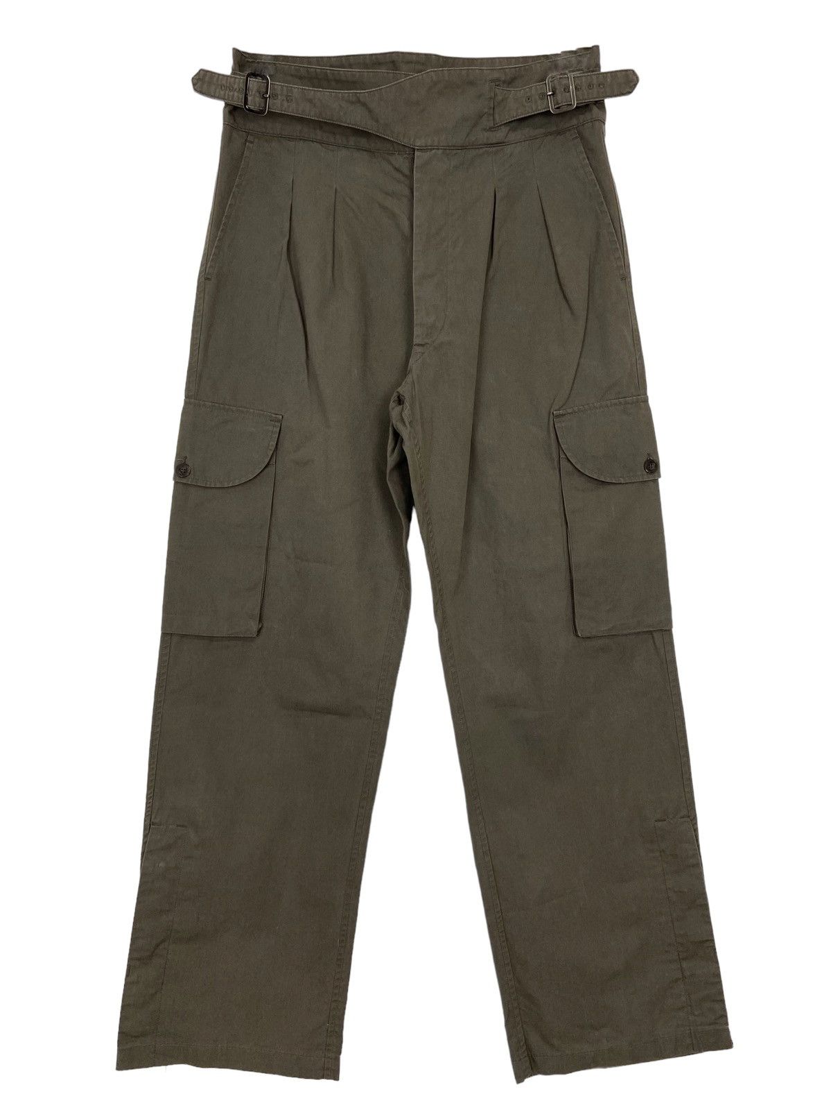 image of Gucci x Tom Ford S/s 2003 Runway Cargo Pants (Ss03, Wide, Kimono, Archive) in Green/Brown (Size 32)