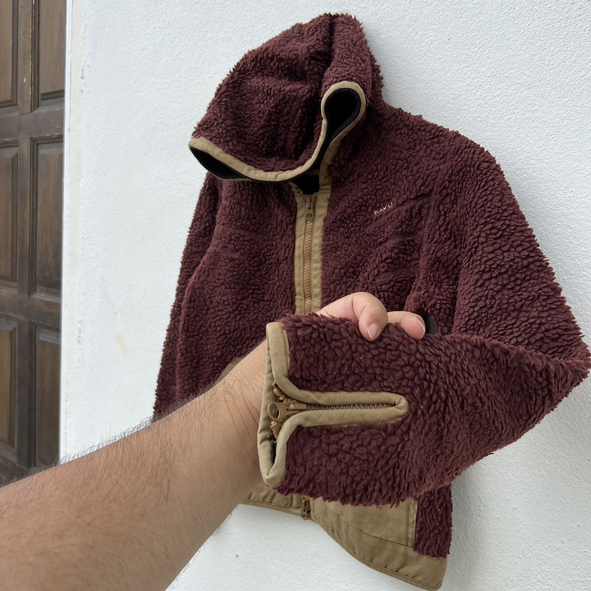 Japanese Brand FLEECE SHERPA HOODIE JACKET KAVU Size US XS / EU 42 / 0 - 5 Thumbnail