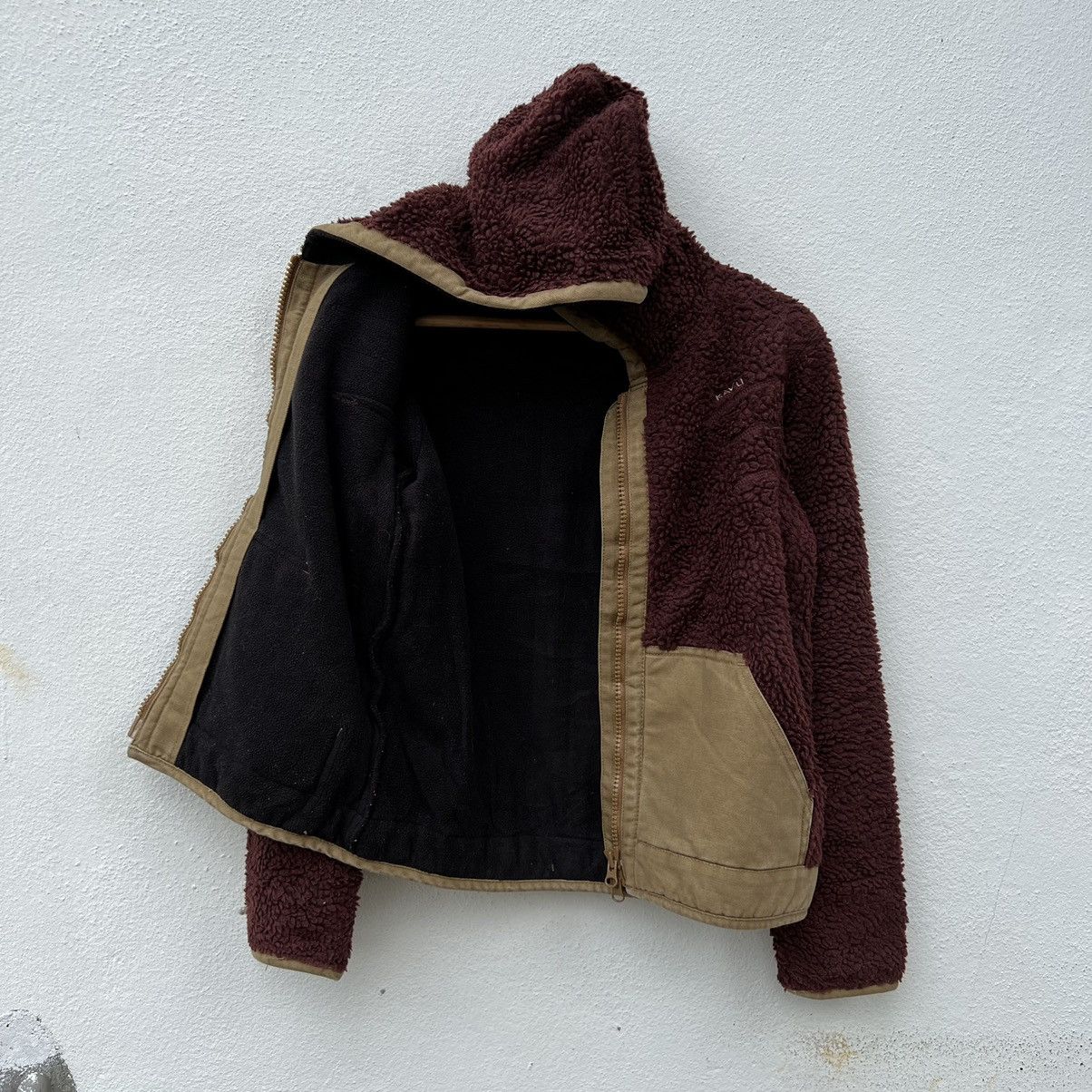 Japanese Brand FLEECE SHERPA HOODIE JACKET KAVU Size US XS / EU 42 / 0 - 8 Thumbnail