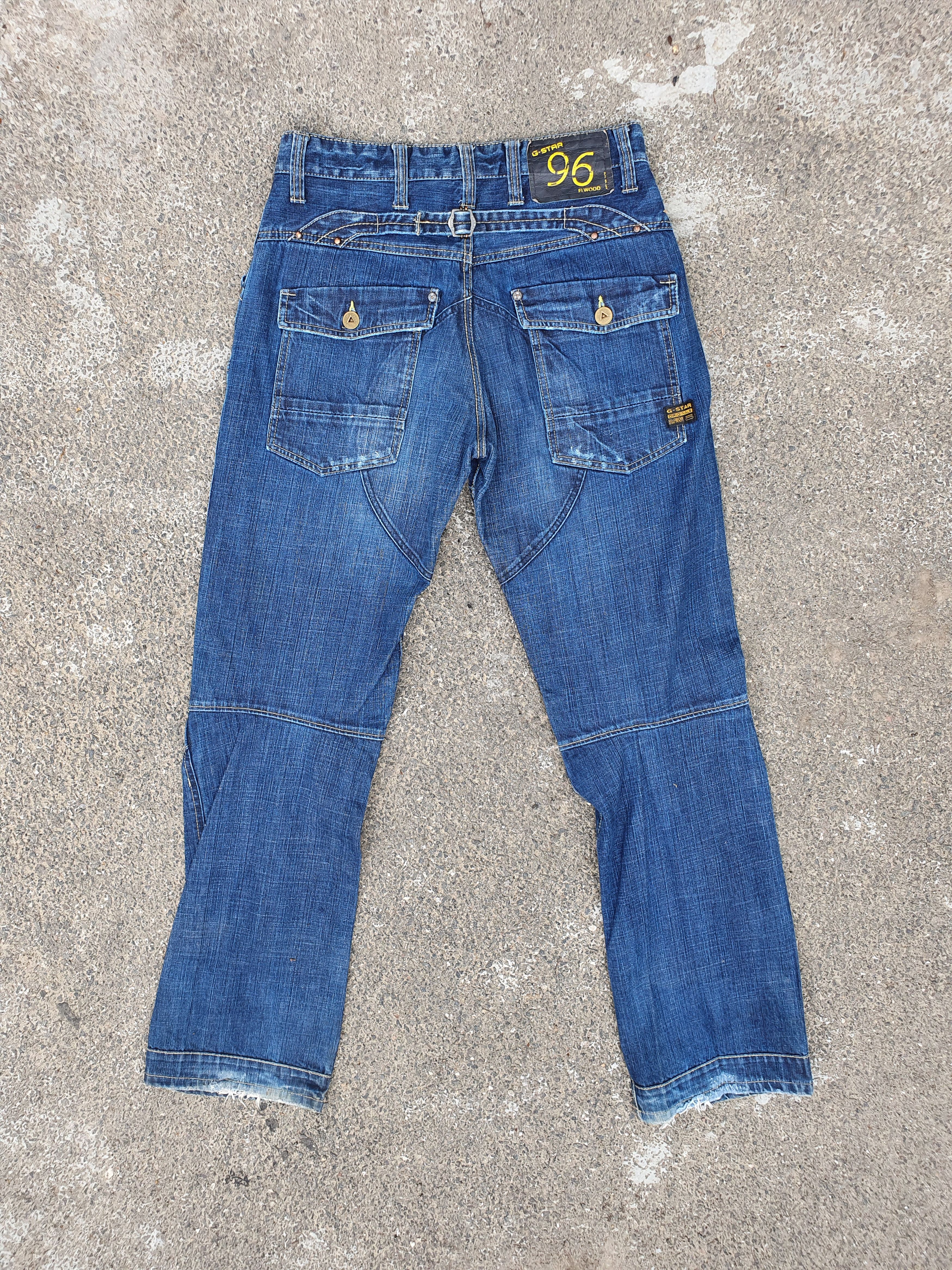 G-Star × Vintage 90s GSTAR Elwood Heritage Loose Rare Biker Knees Jeans Size US 32 / EU 48 - 3 Thumbnail