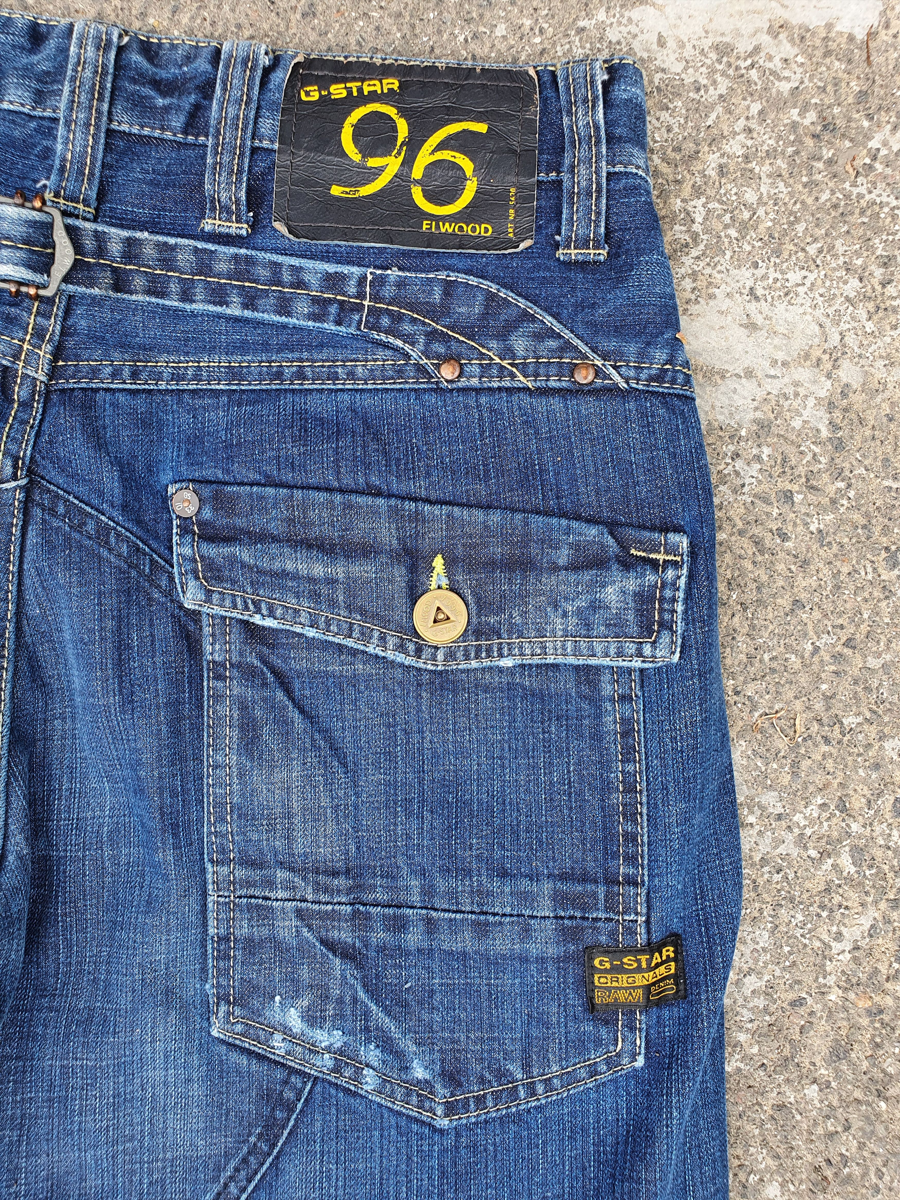 G-Star × Vintage 90s GSTAR Elwood Heritage Loose Rare Biker Knees Jeans Size US 32 / EU 48 - 6 Thumbnail