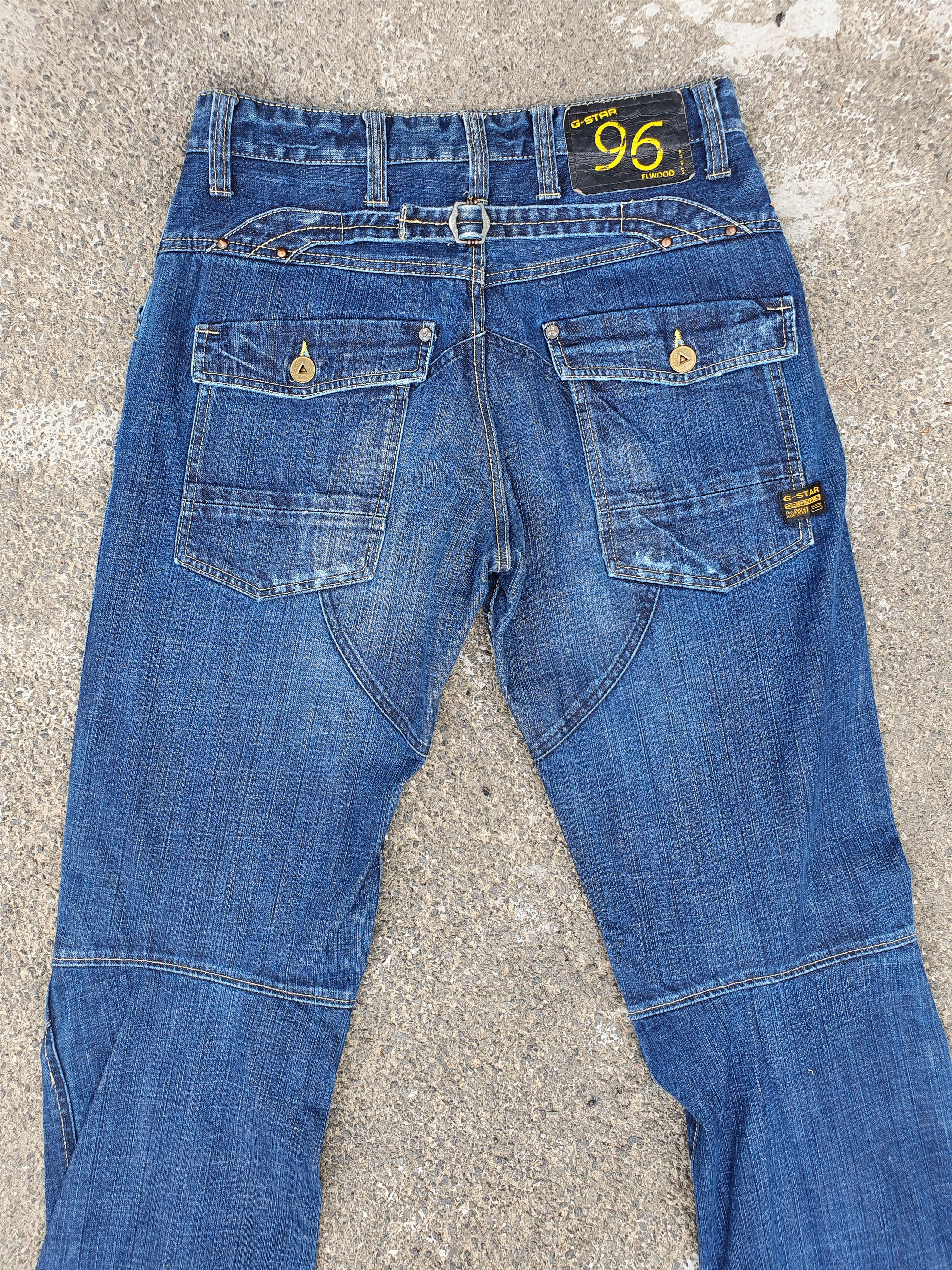 G-Star × Vintage 90s GSTAR Elwood Heritage Loose Rare Biker Knees Jeans Size US 32 / EU 48 - 4 Thumbnail