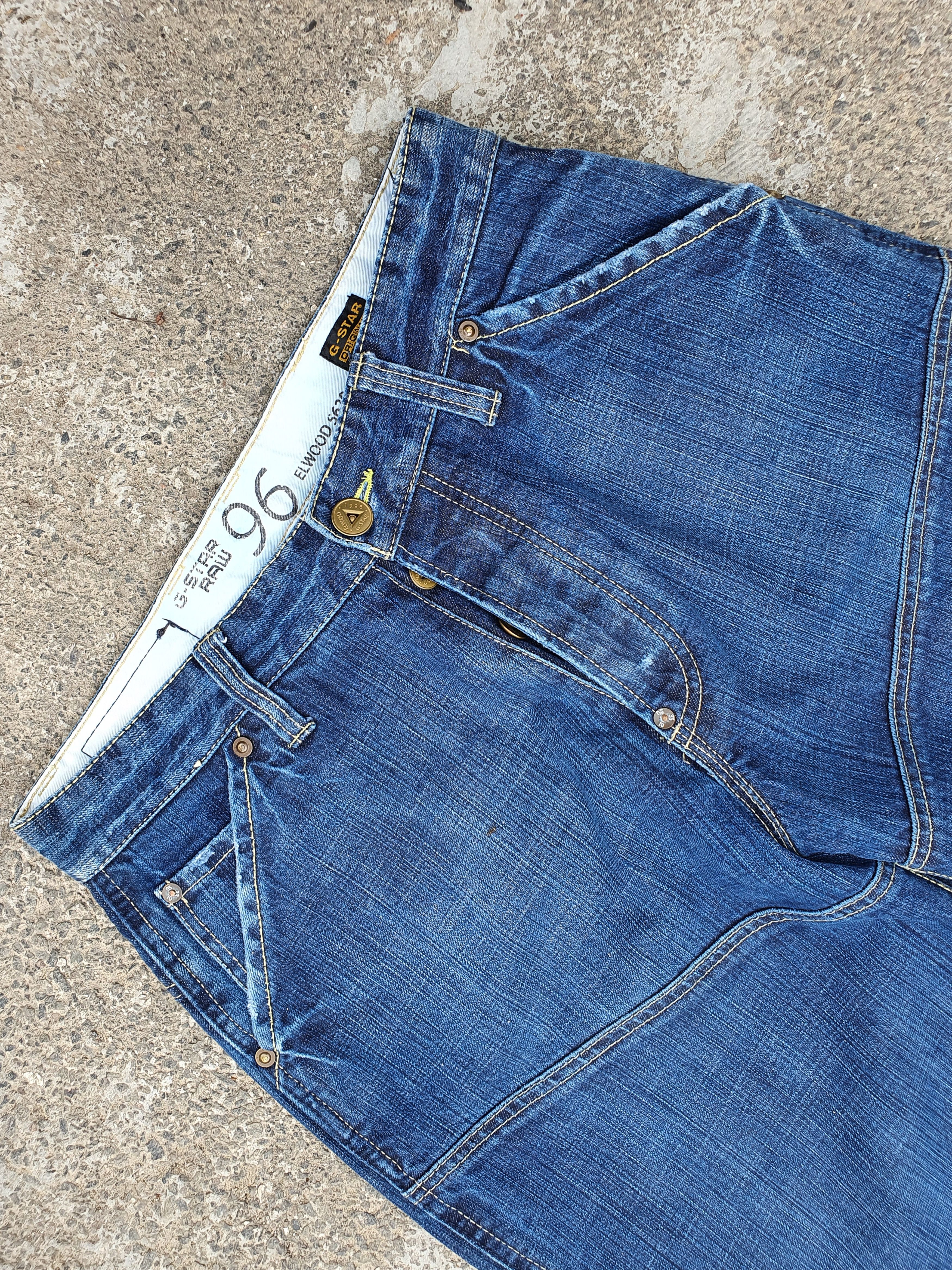 G-Star × Vintage 90s GSTAR Elwood Heritage Loose Rare Biker Knees Jeans Size US 32 / EU 48 - 7 Thumbnail