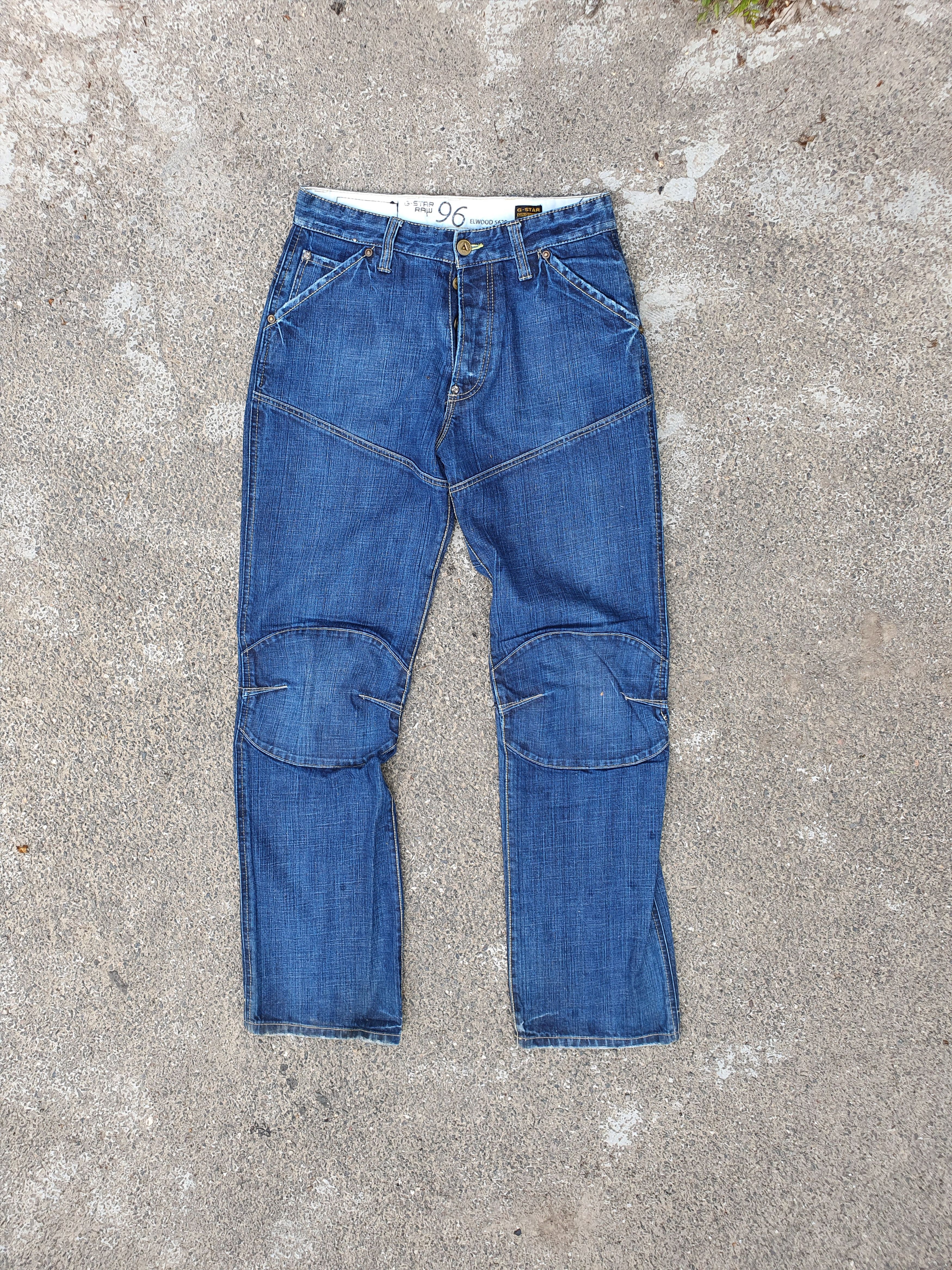 G-Star × Vintage 90s GSTAR Elwood Heritage Loose Rare Biker Knees Jeans Size US 32 / EU 48 - 13 Thumbnail