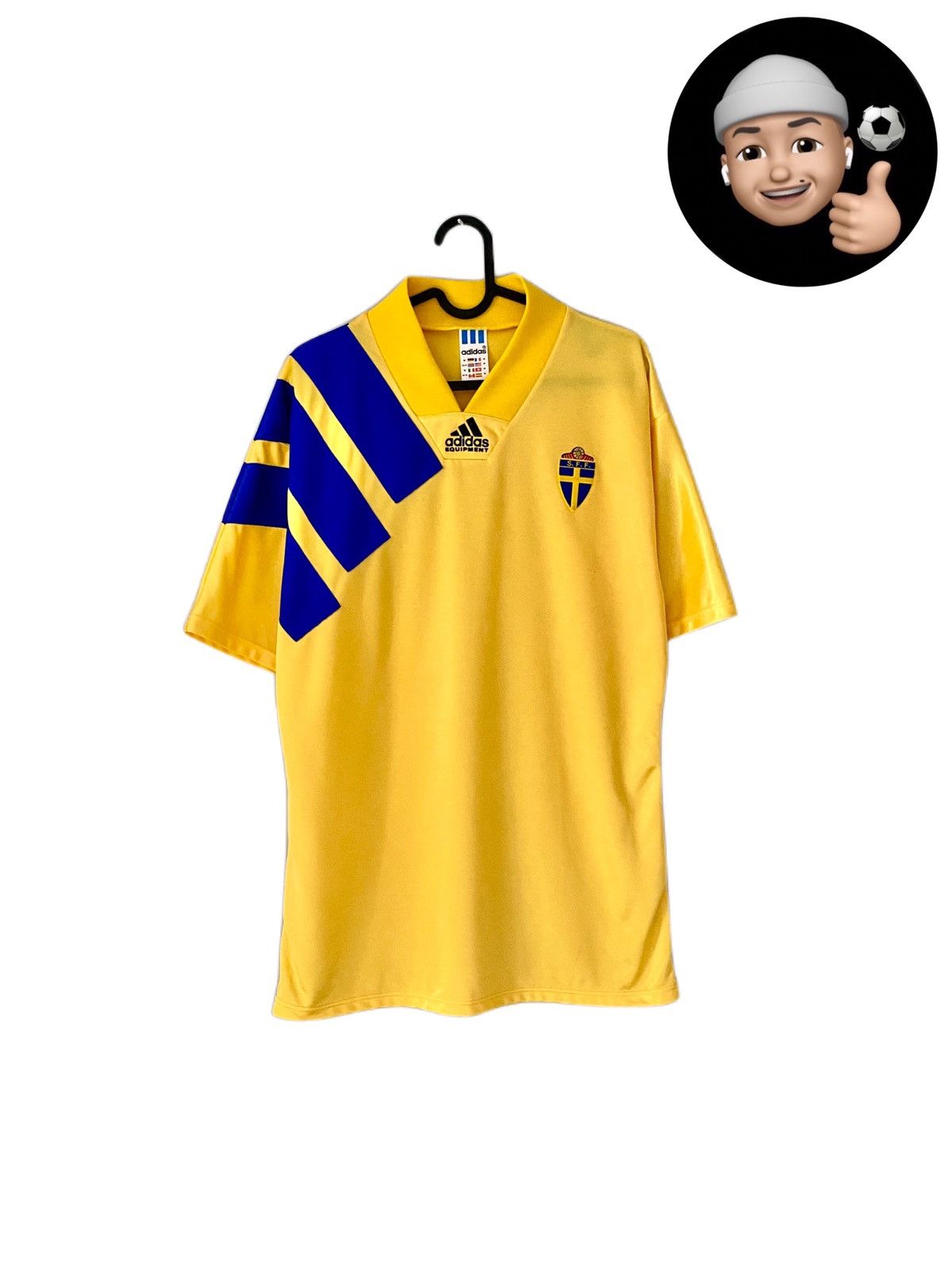 Adidas × Vintage 1991 1993 Sweden Adidas Retro Vintage Home Kit Soccer Jersey Size US M / EU 48-50 / 2 - 1 Thumbnail