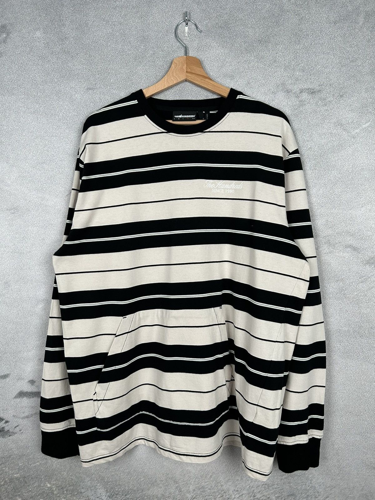 Other The Hundreds Striped Sweatshirt Beige Black Streetwear Hype Size US XL / EU 56 / 4 - 1 Thumbnail