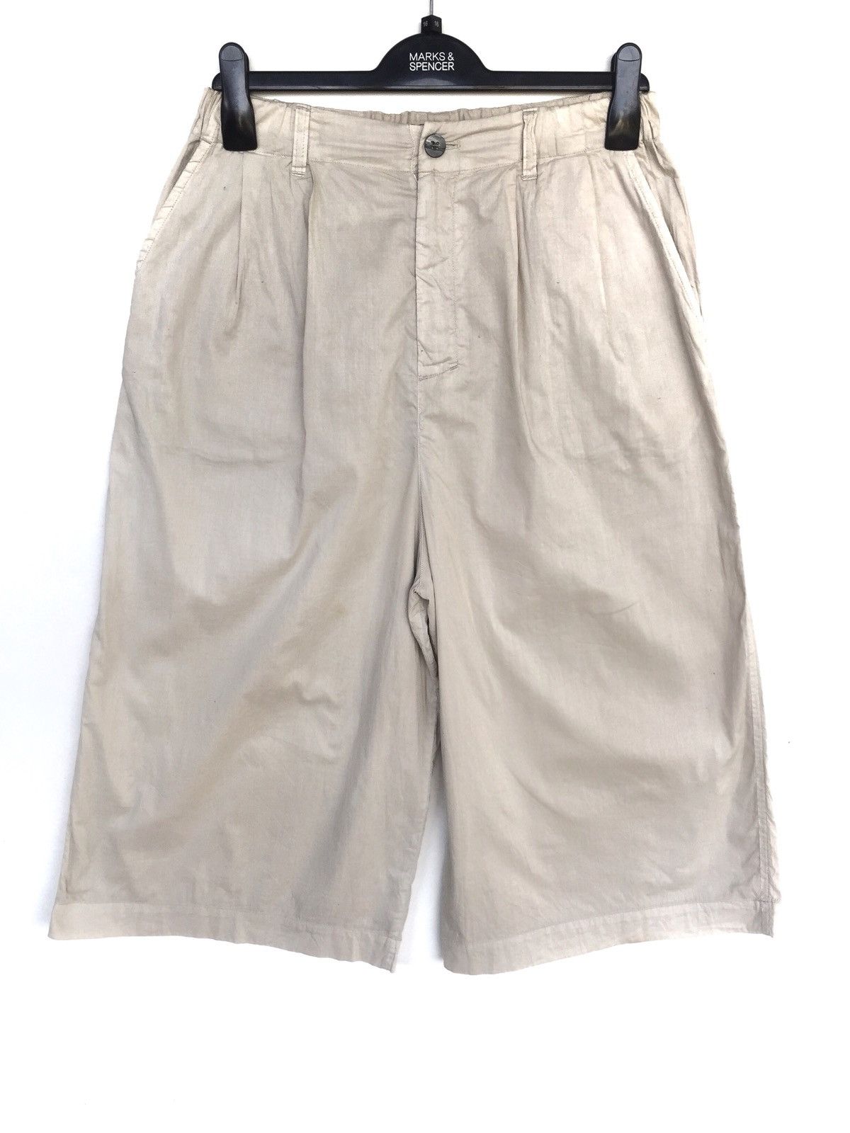 Pre-owned Issey Miyake Plantation Wide Leg Cotton Crop Pants