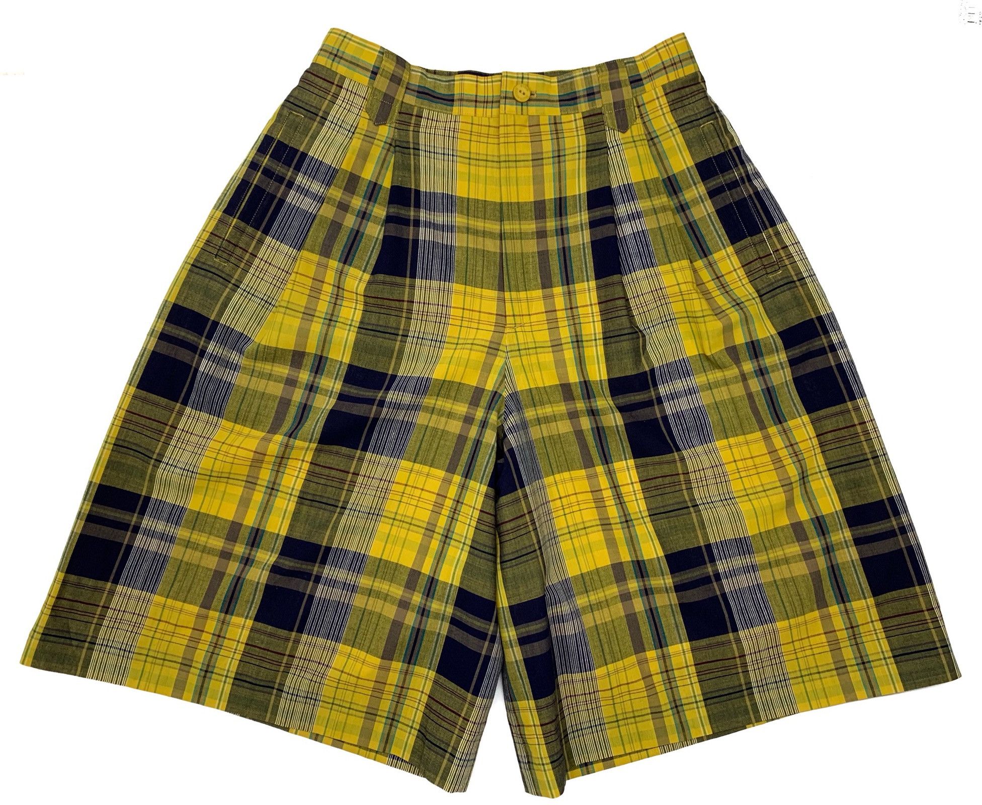 image of Burberry’S Golf Nova Checked Plaid Yellow Shorts Pants, Men's (Size 28)