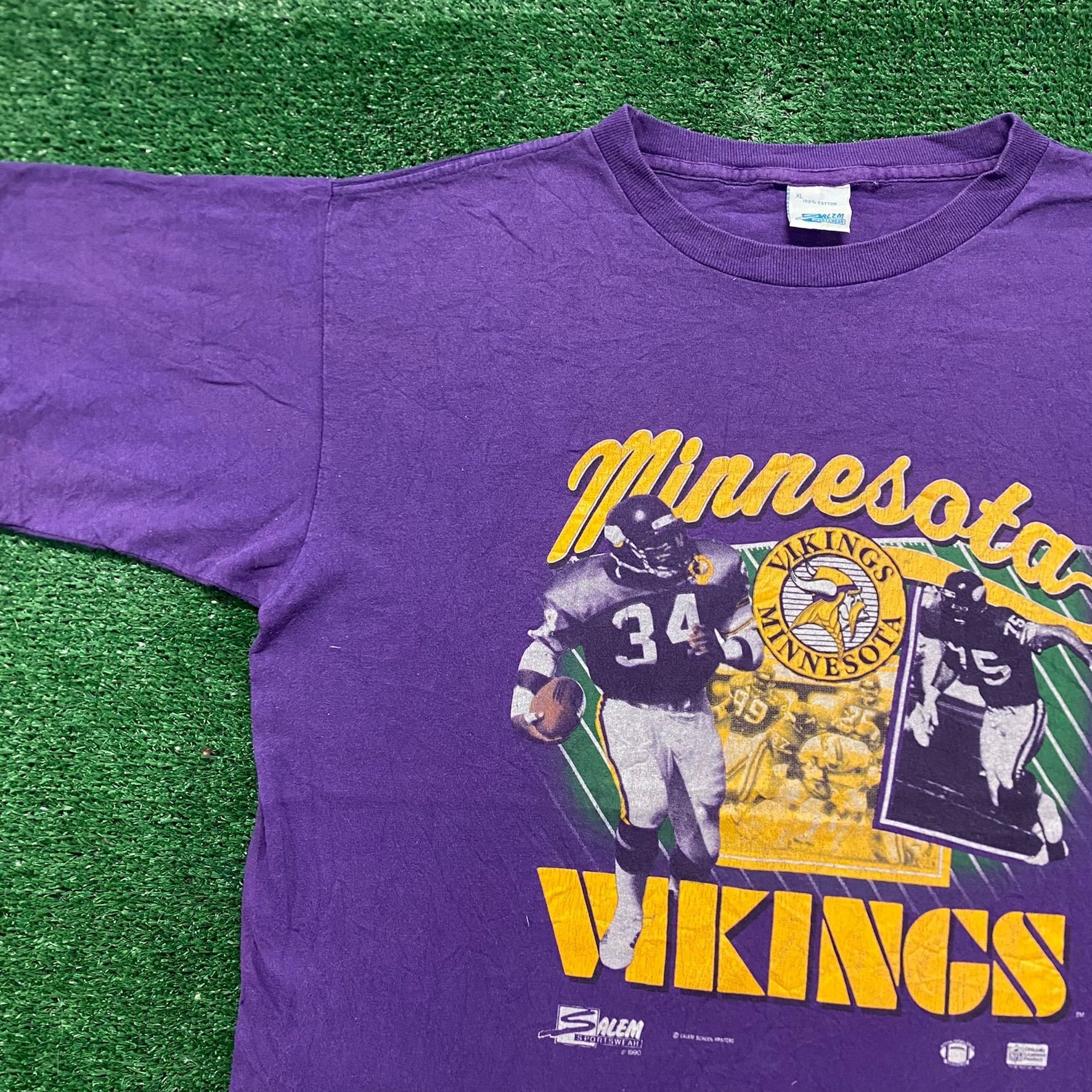 Salem Sportswear Vintage 90s Minnesota Vikings Football Single Stitch T-Shirt Size US XL / EU 56 / 4 - 3 Thumbnail